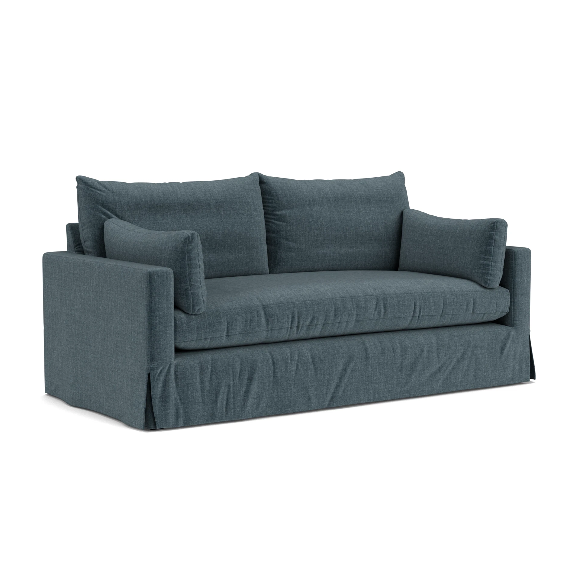 Ashton 3 Seater Sofa in Eco Chenille - Teal with undefined legs