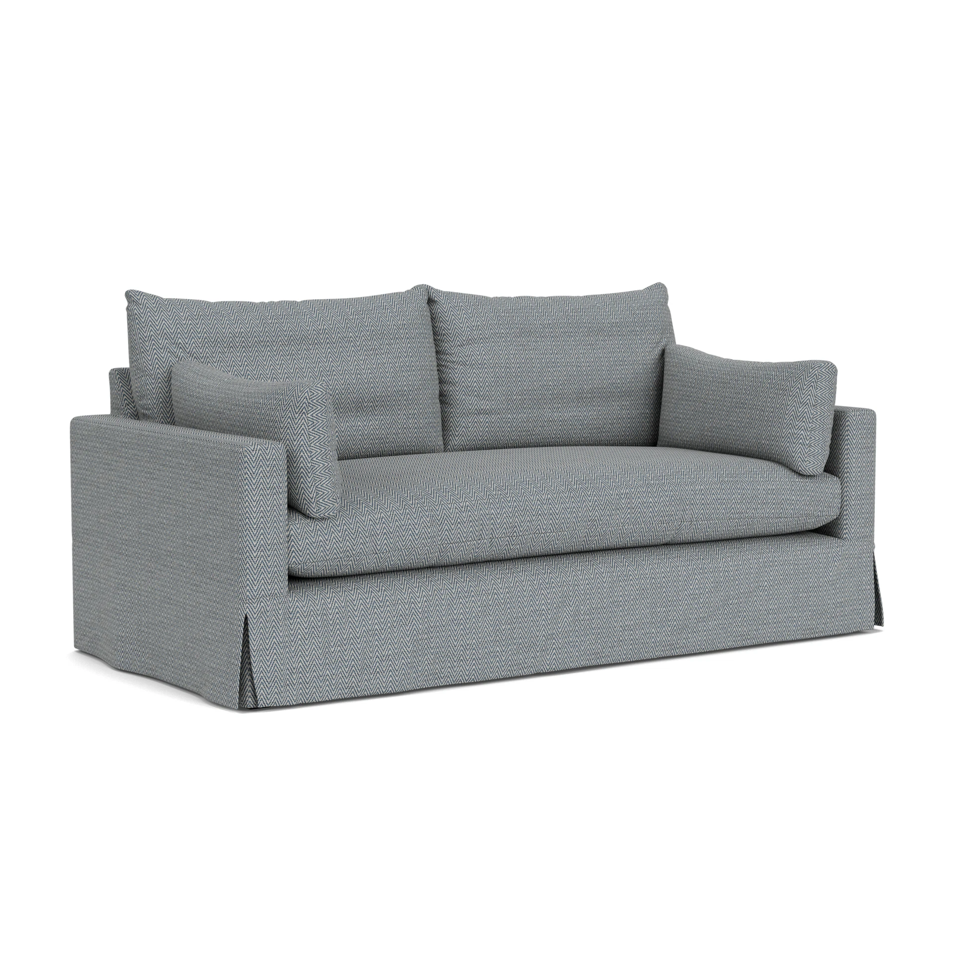 Ashton 3 Seater Sofa in Herringbone Weave - Navy with undefined legs
