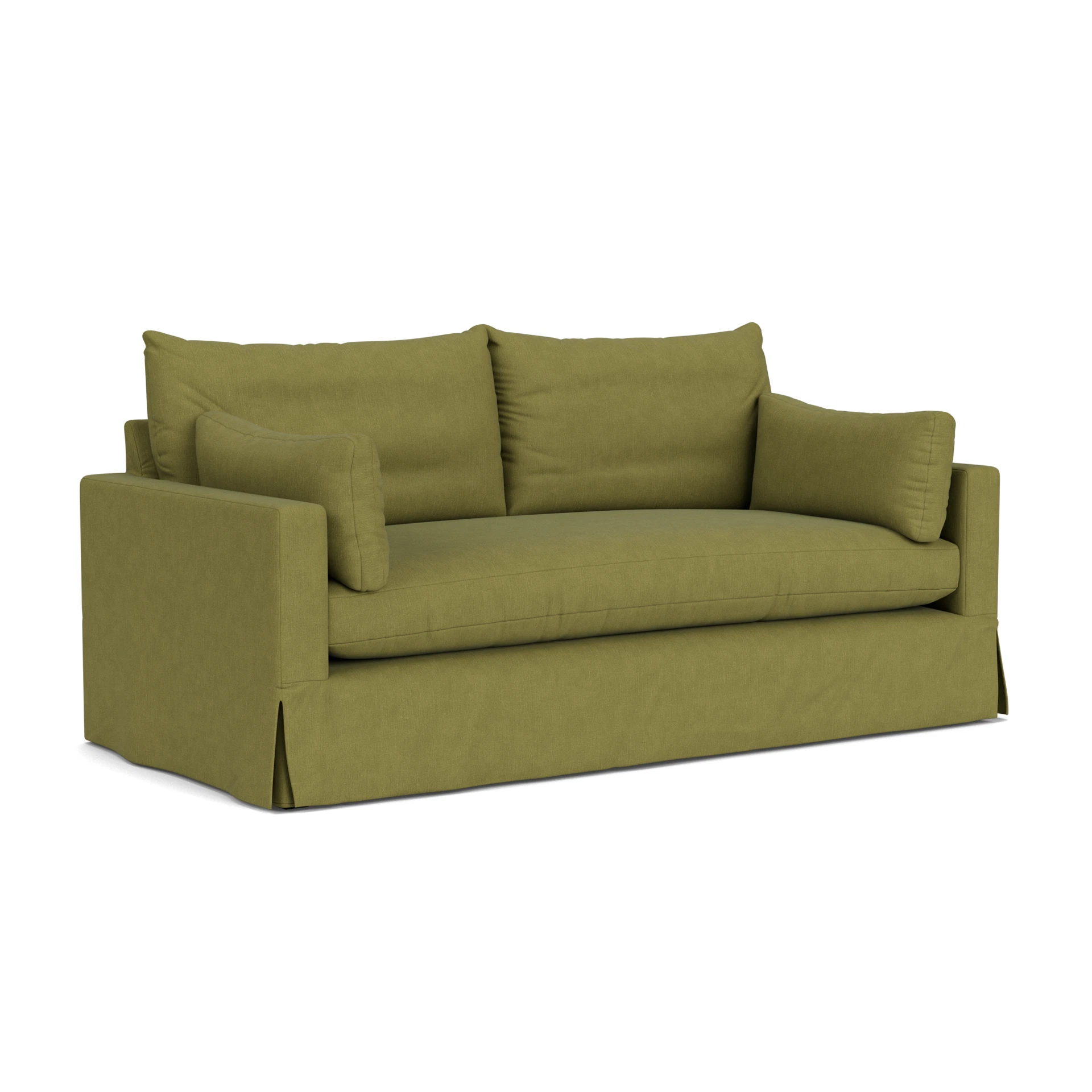 Ashton 3 Seater Sofa in House Linen Mix - Apple with undefined legs