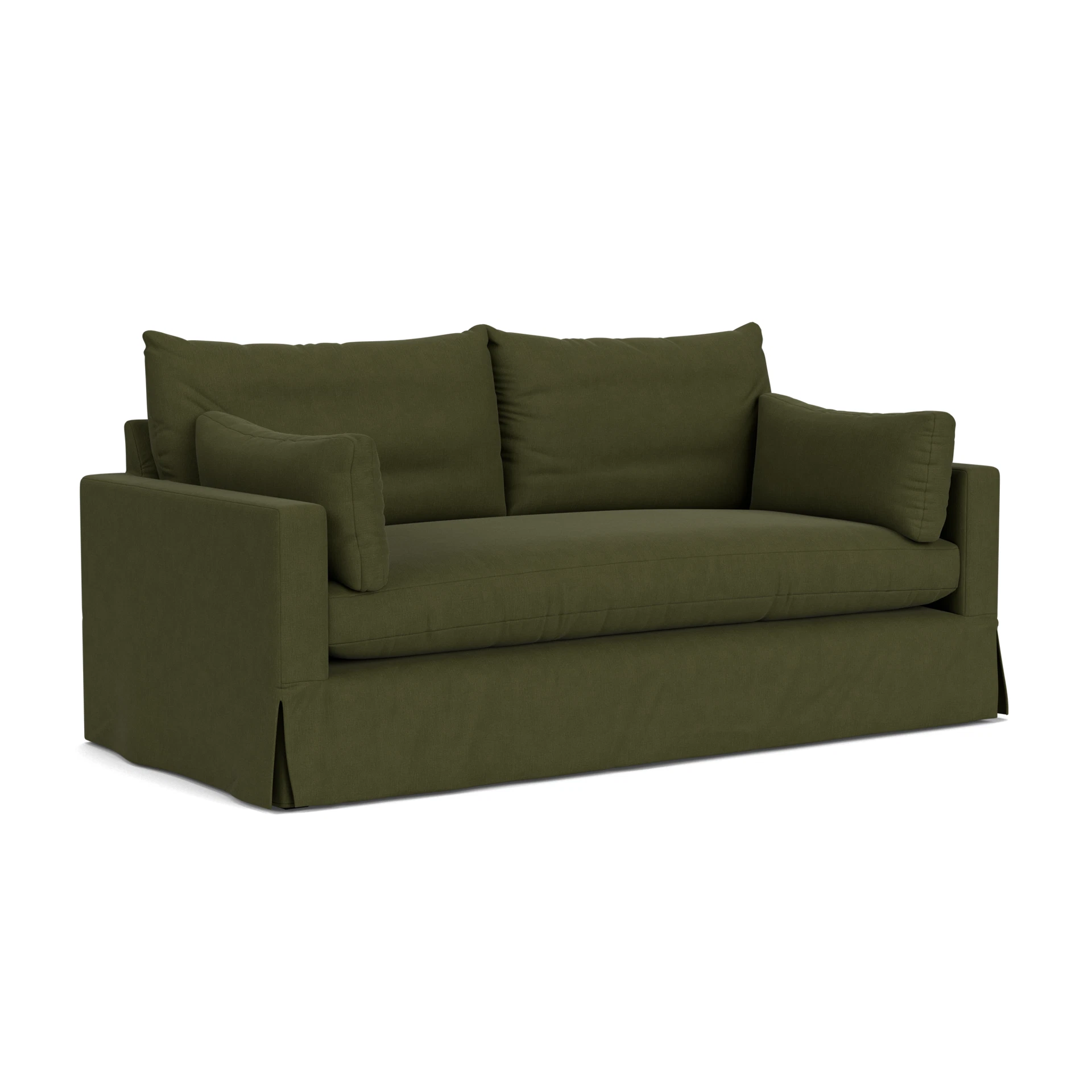 Ashton 3 Seater Sofa in House Linen Mix - Forest Green with undefined legs