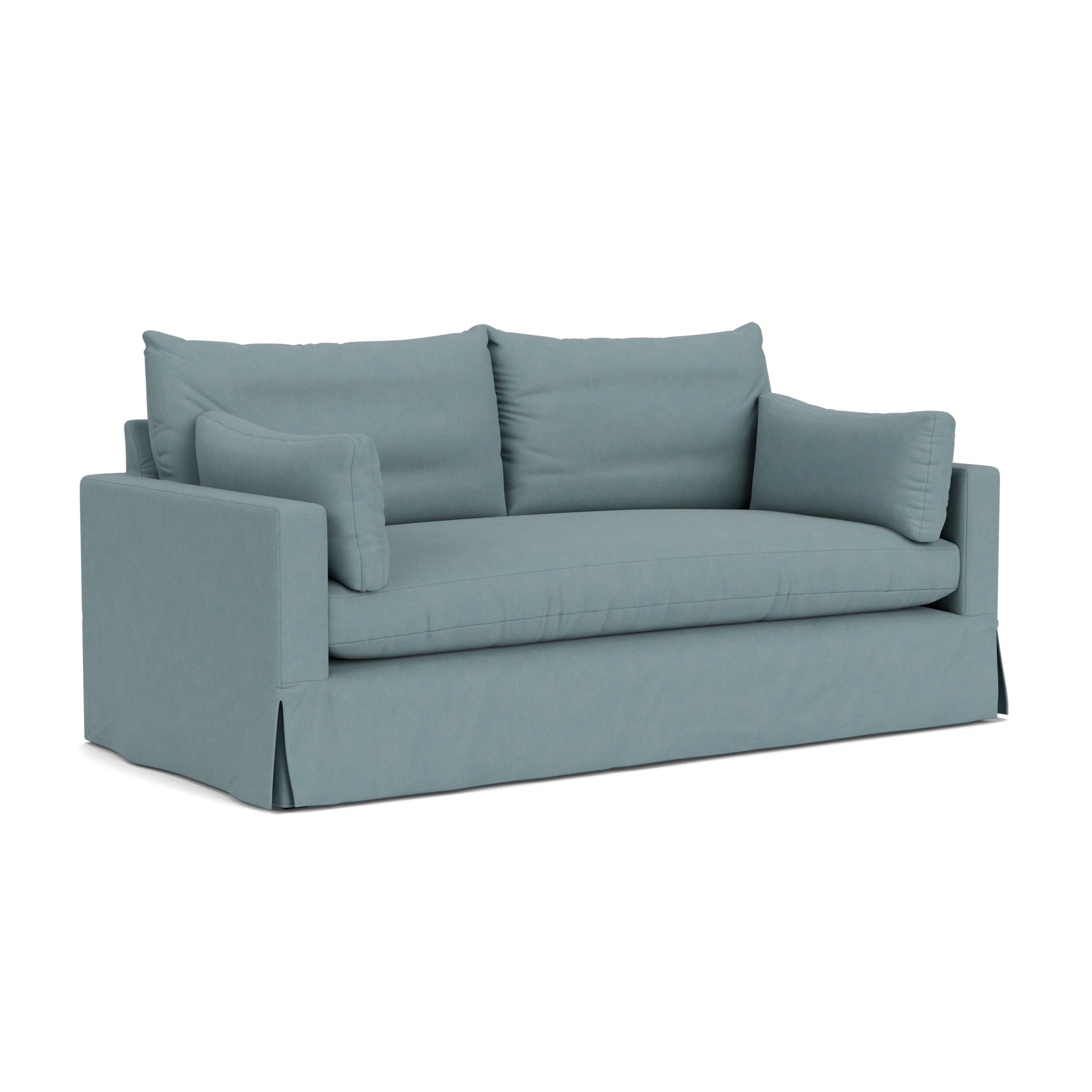 Ashton 3 Seater Sofa in House Linen Mix - Sky Blue with undefined legs