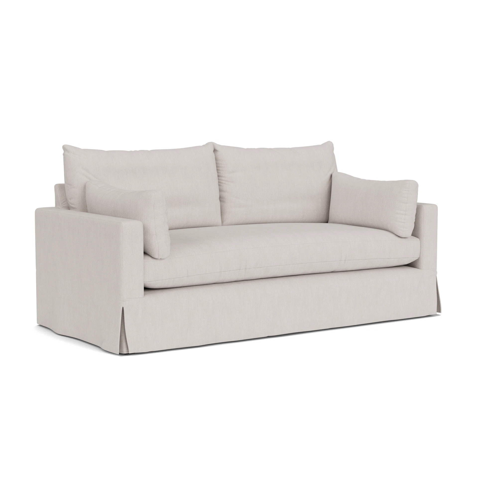 Ashton 3 Seater Sofa in Luxury Italian Linen - Soft White with undefined legs
