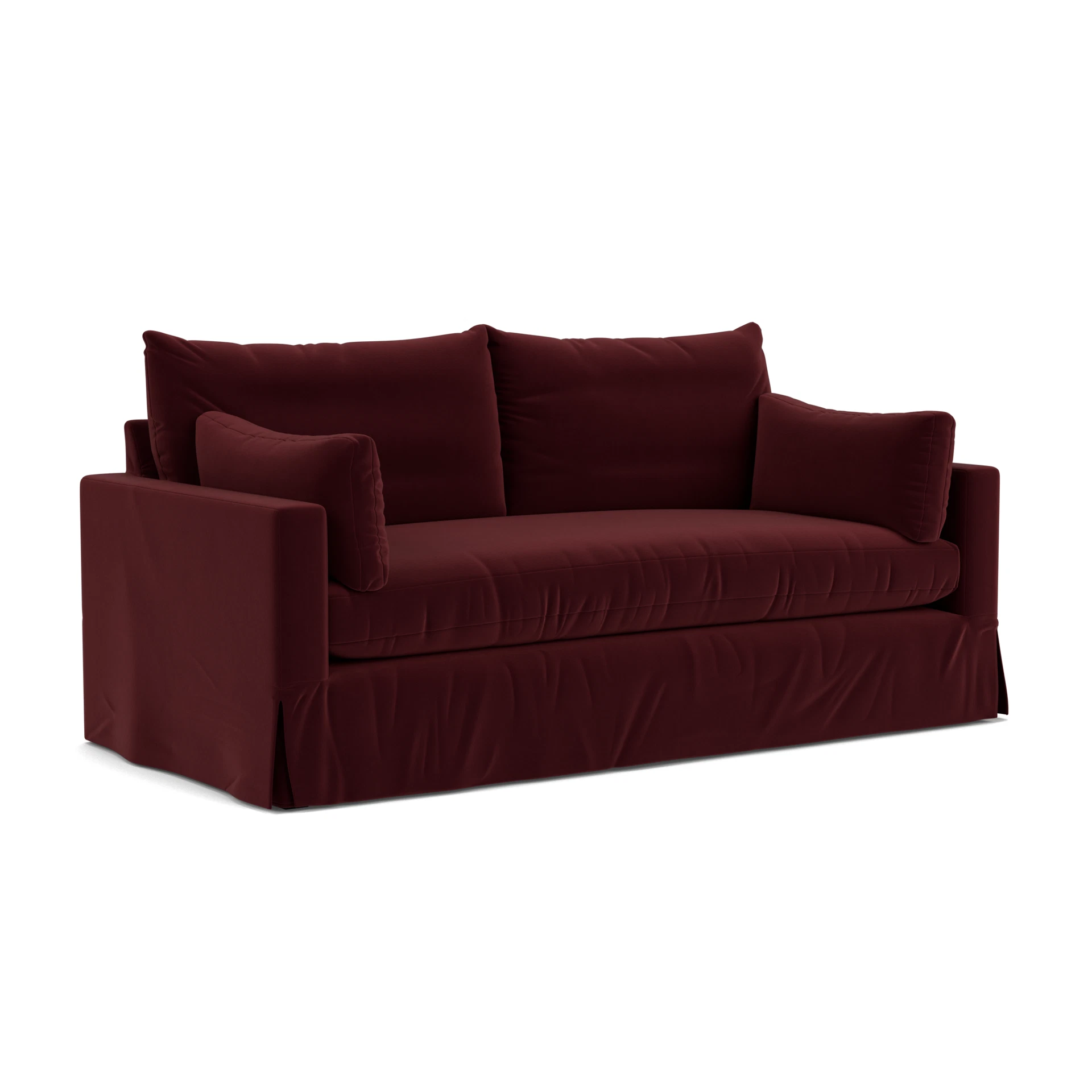 Ashton 3 Seater Sofa in Matt Velvet - Dark Rosehip with undefined legs