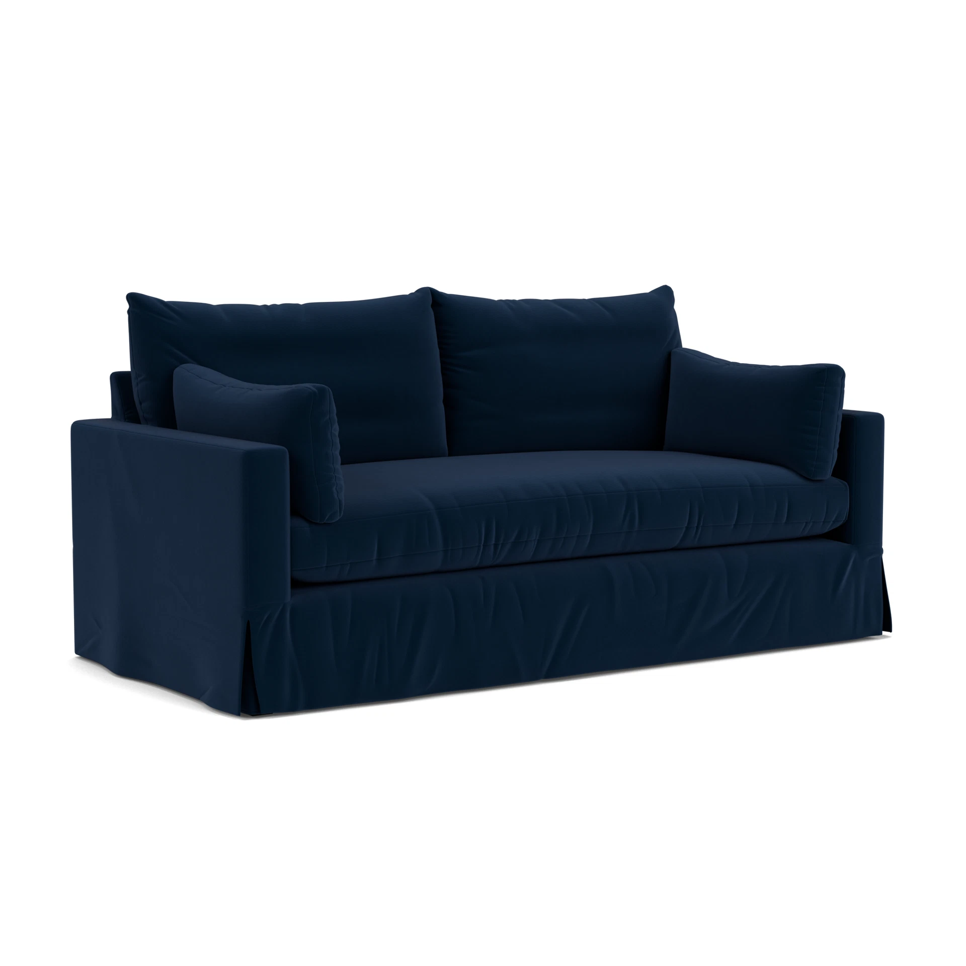 Ashton 3 Seater Sofa in Matt Velvet - Deep Blue with undefined legs