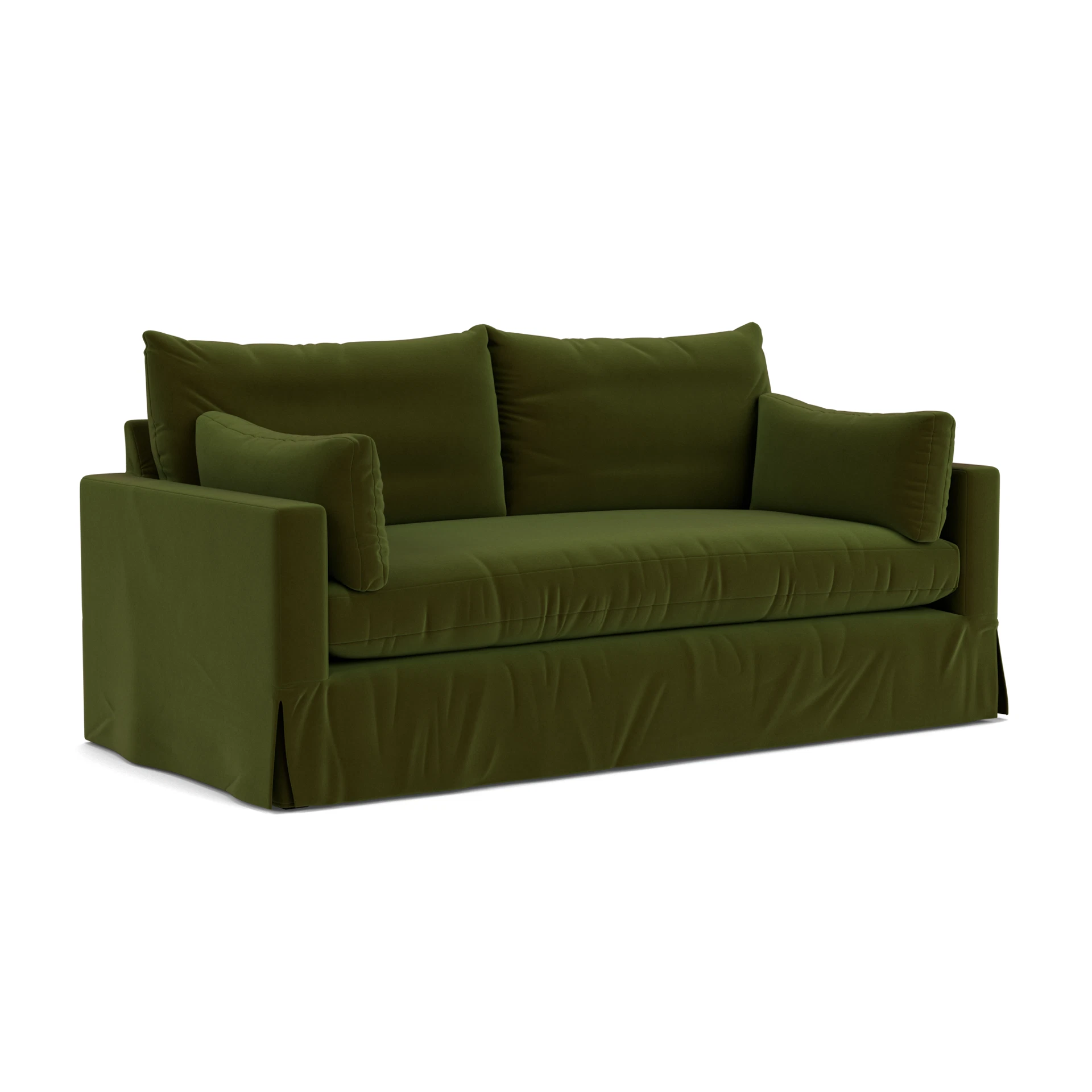 Ashton 3 Seater Sofa in Matt Velvet - Forest Green with undefined legs
