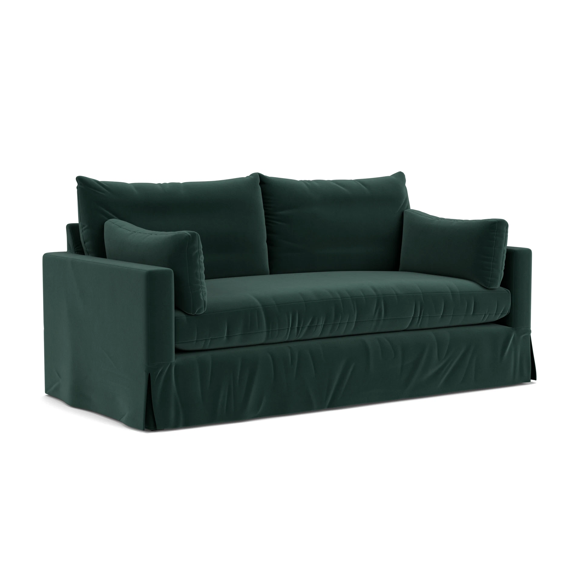 Ashton 3 Seater Sofa in Matt Velvet - Lake with undefined legs
