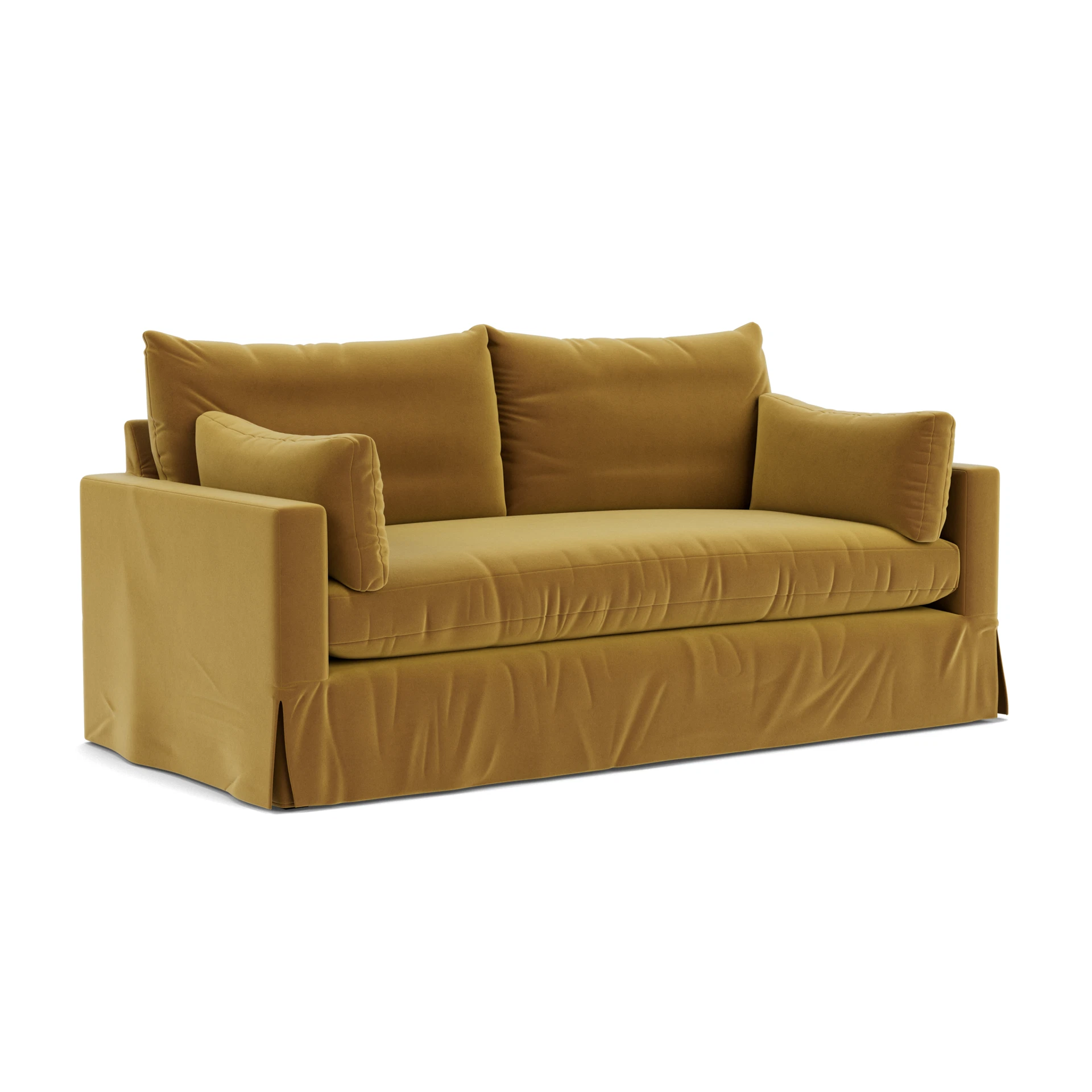 Ashton 3 Seater Sofa in Matt Velvet - Mustard with undefined legs
