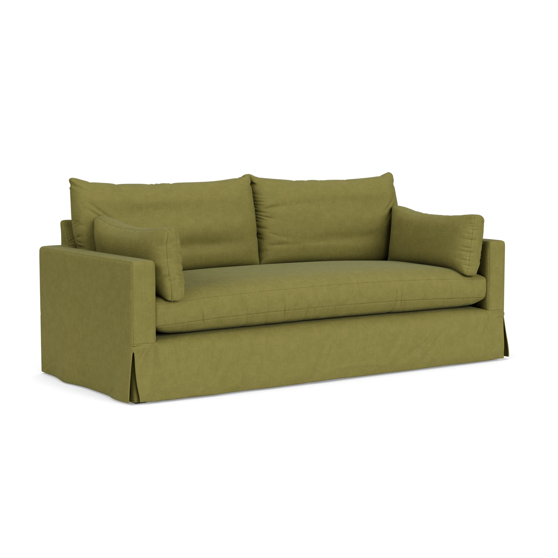 Ashton 4 Seater Sofa in House Linen Mix - Apple with undefined legs