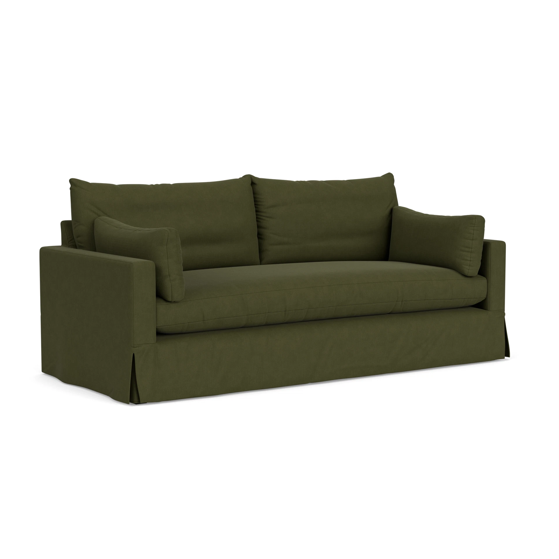 Ashton 4 Seater Sofa in House Linen Mix - Forest Green with undefined legs