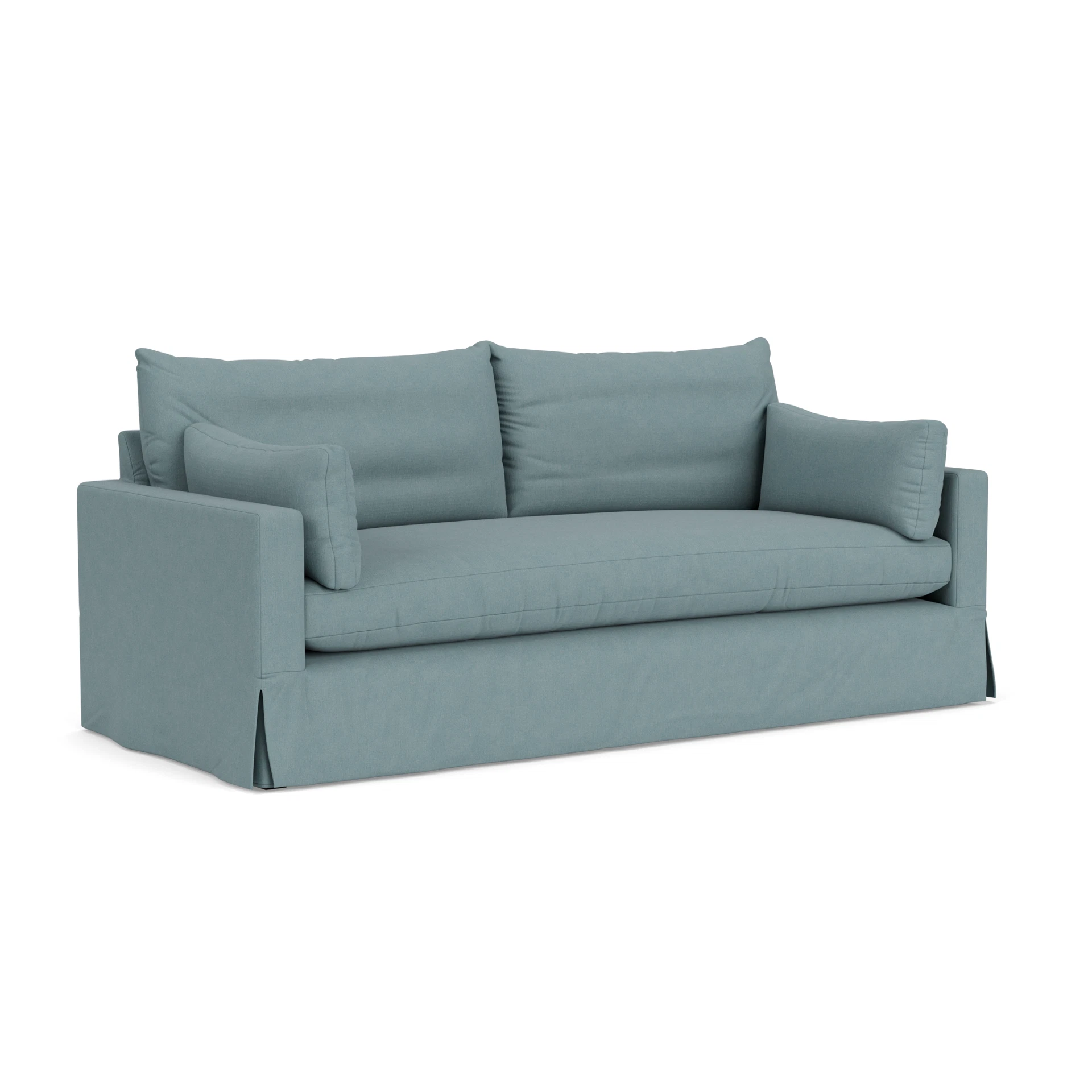 Ashton 4 Seater Sofa in House Linen Mix - Sky Blue with undefined legs