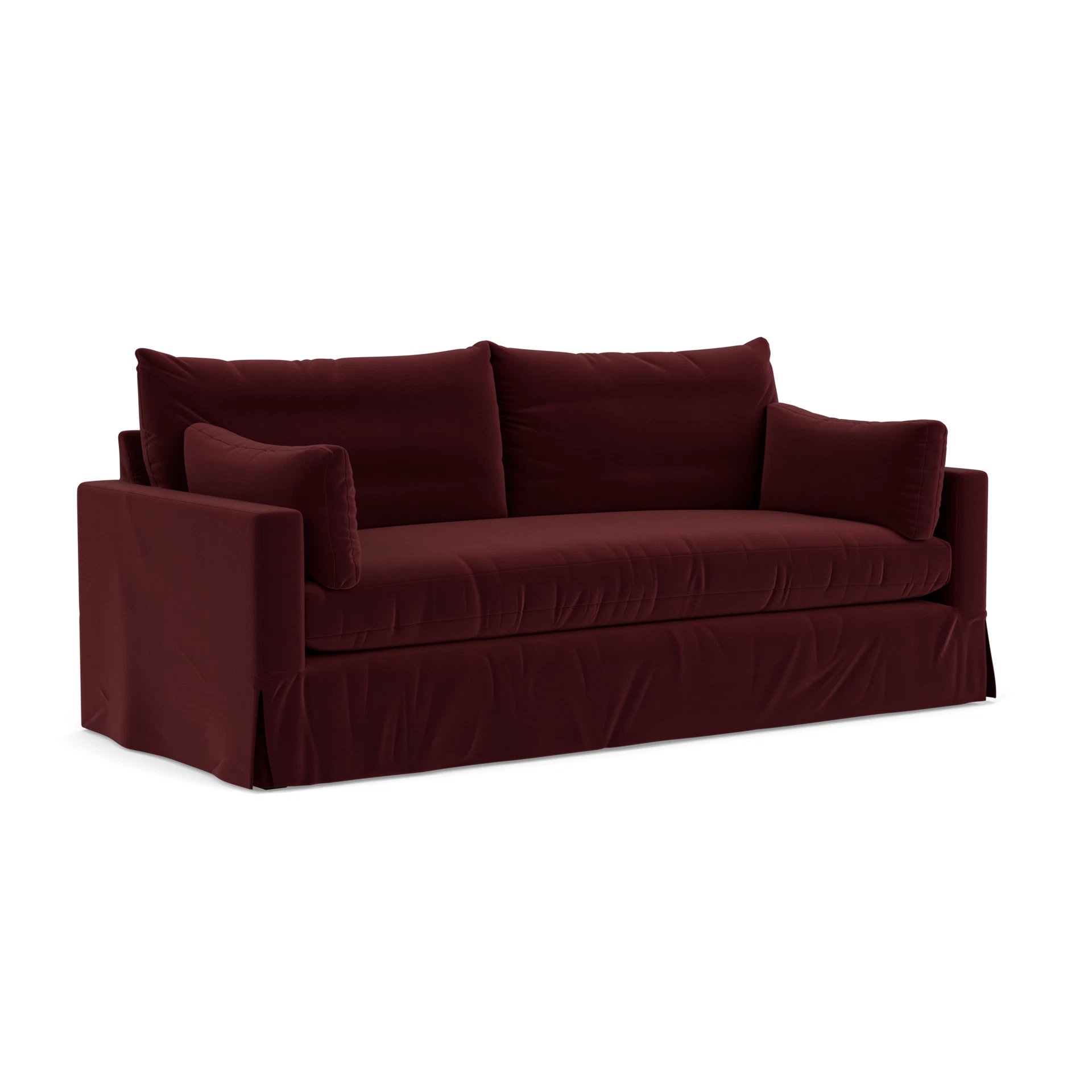 Ashton 4 Seater Sofa in Matt Velvet - Dark Rosehip with undefined legs