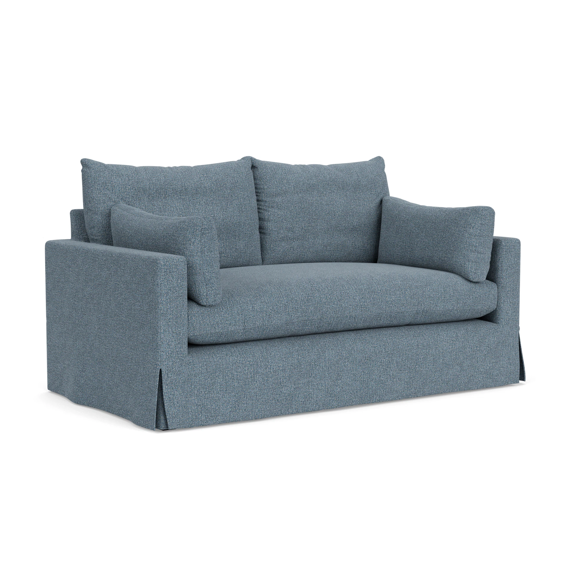 Ashton Large 2 Seater Sofa in Aquaclean Oxford - Mid Blue with undefined legs