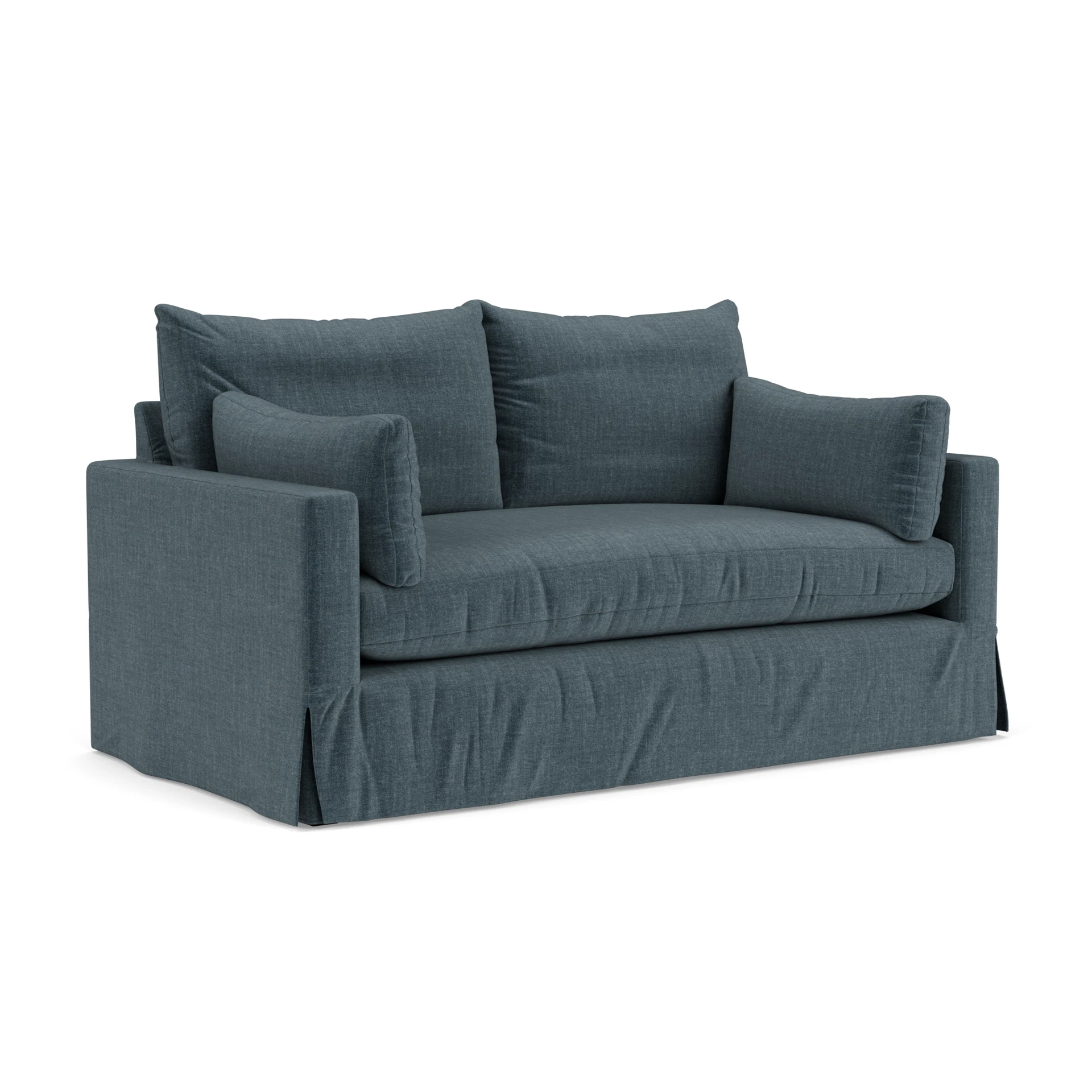 Ashton Large 2 Seater Sofa in Eco Chenille - Teal with undefined legs