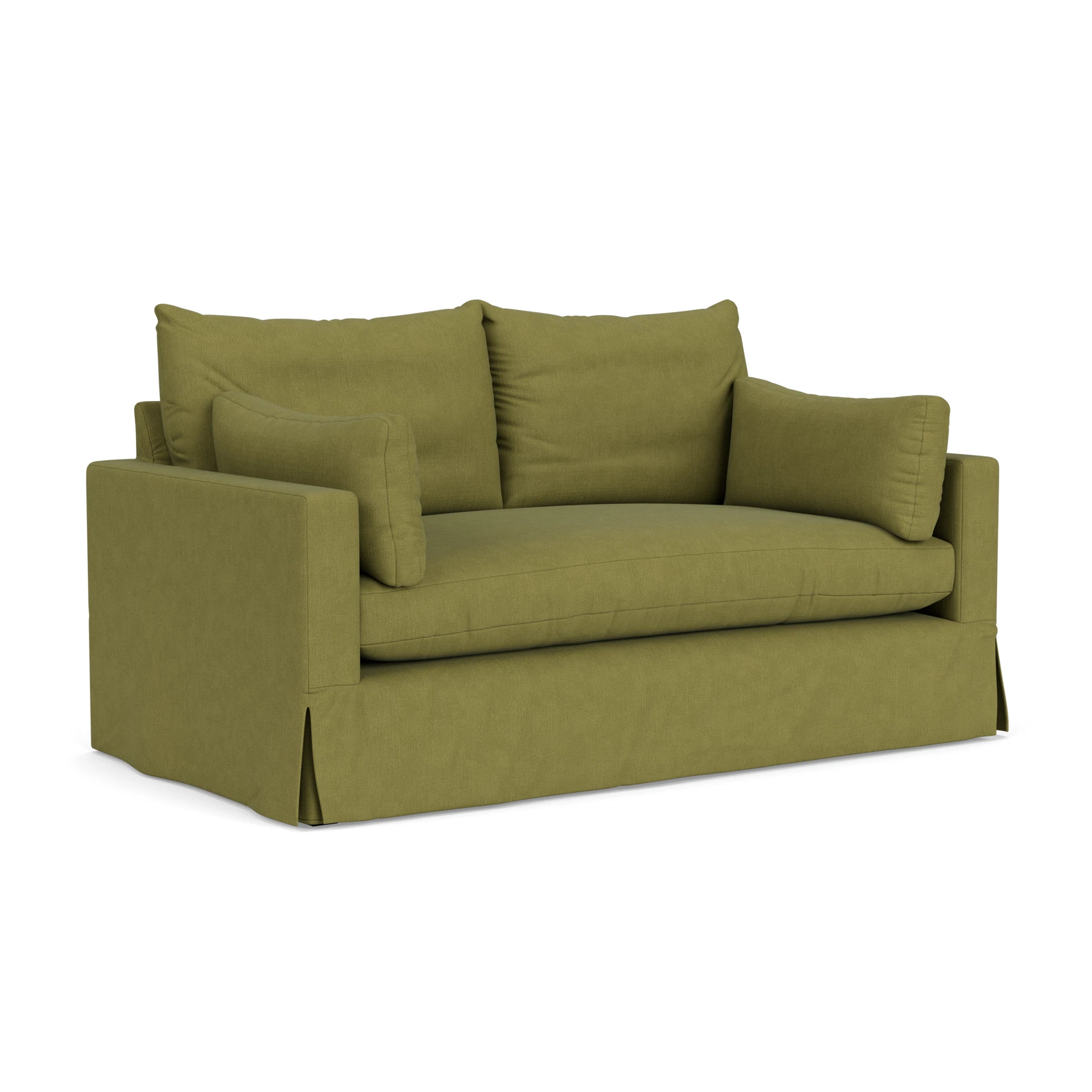 Ashton Large 2 Seater Sofa in House Linen Mix - Apple with undefined legs