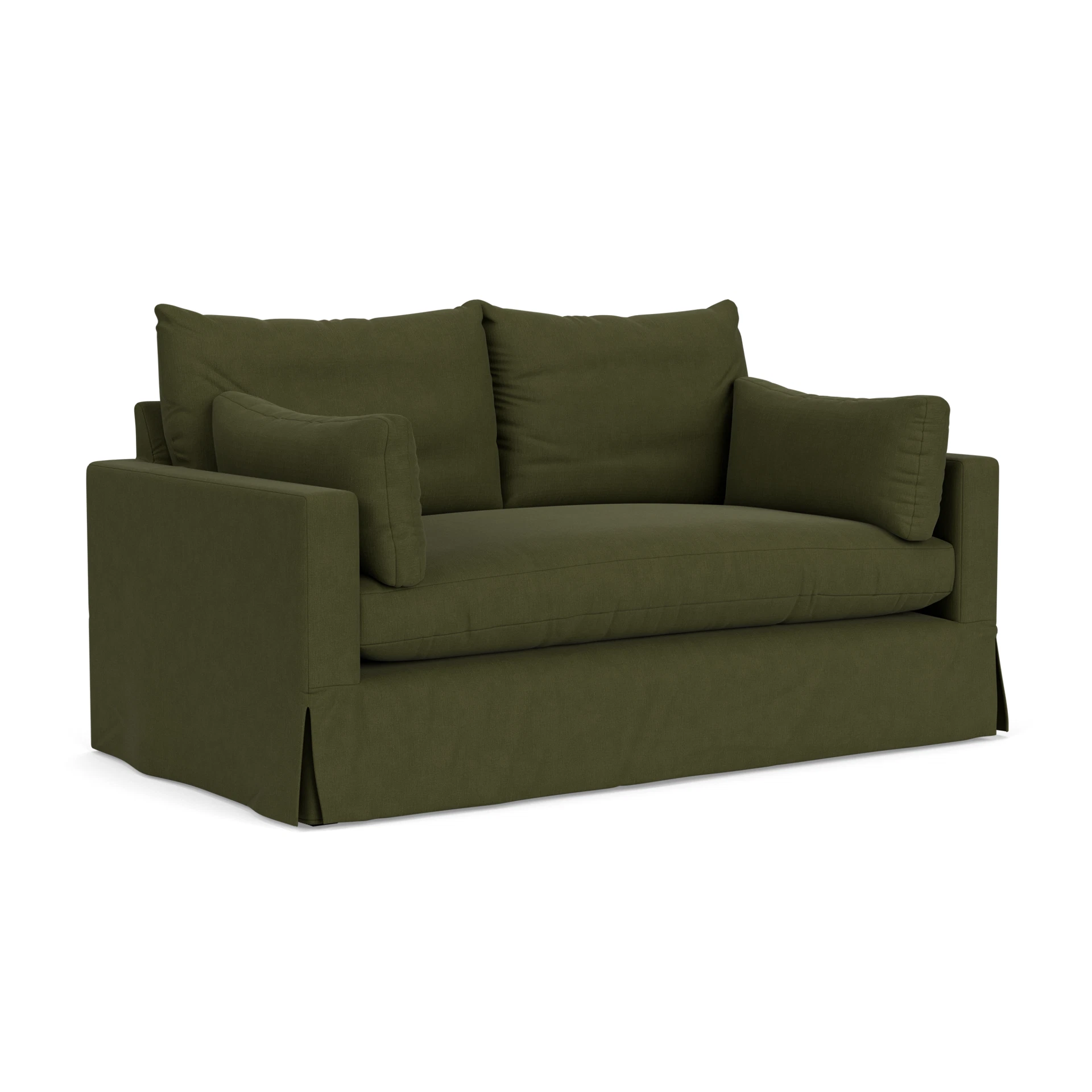 Ashton Large 2 Seater Sofa in House Linen Mix - Forest Green with undefined legs