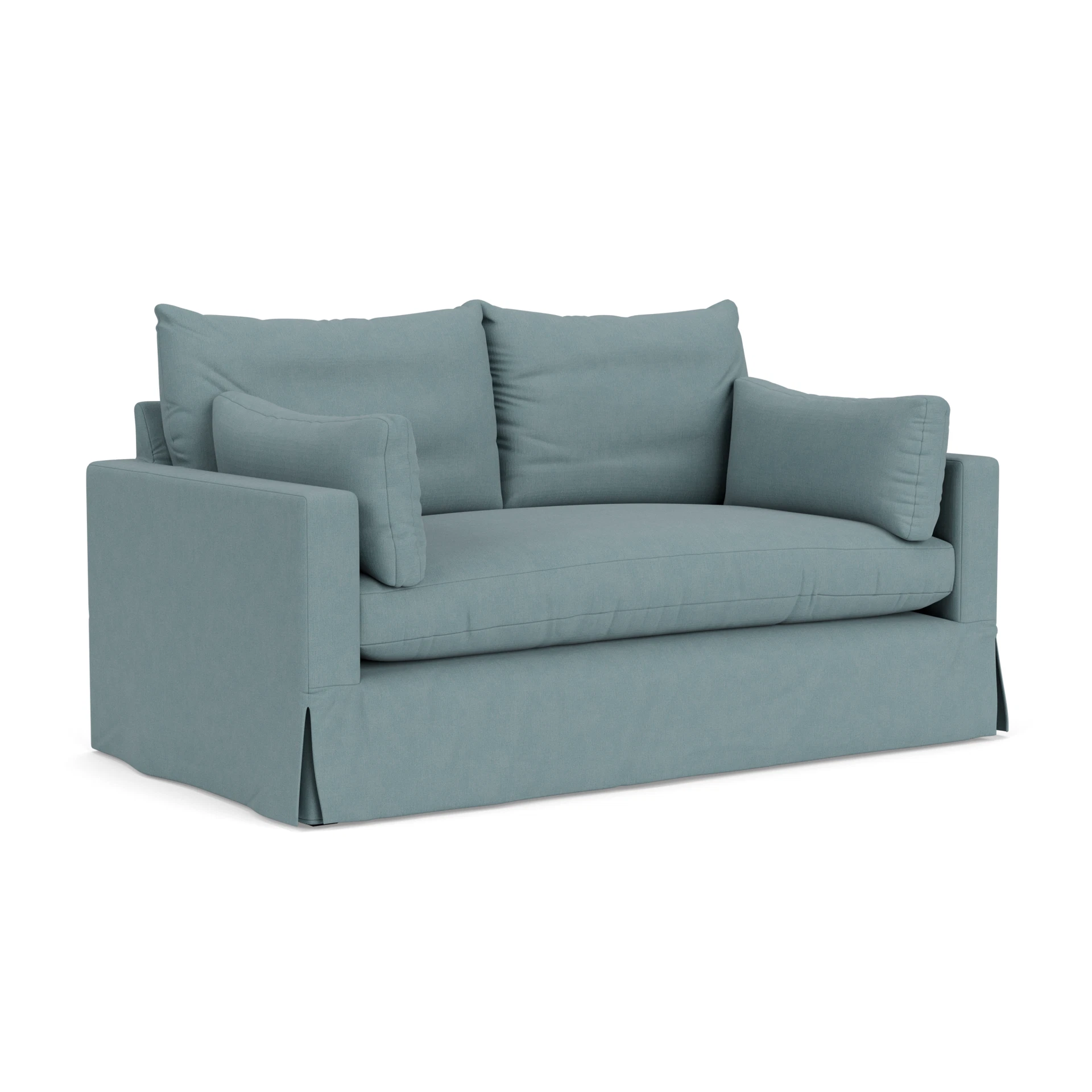 Ashton Large 2 Seater Sofa in House Linen Mix - Sky Blue with undefined legs