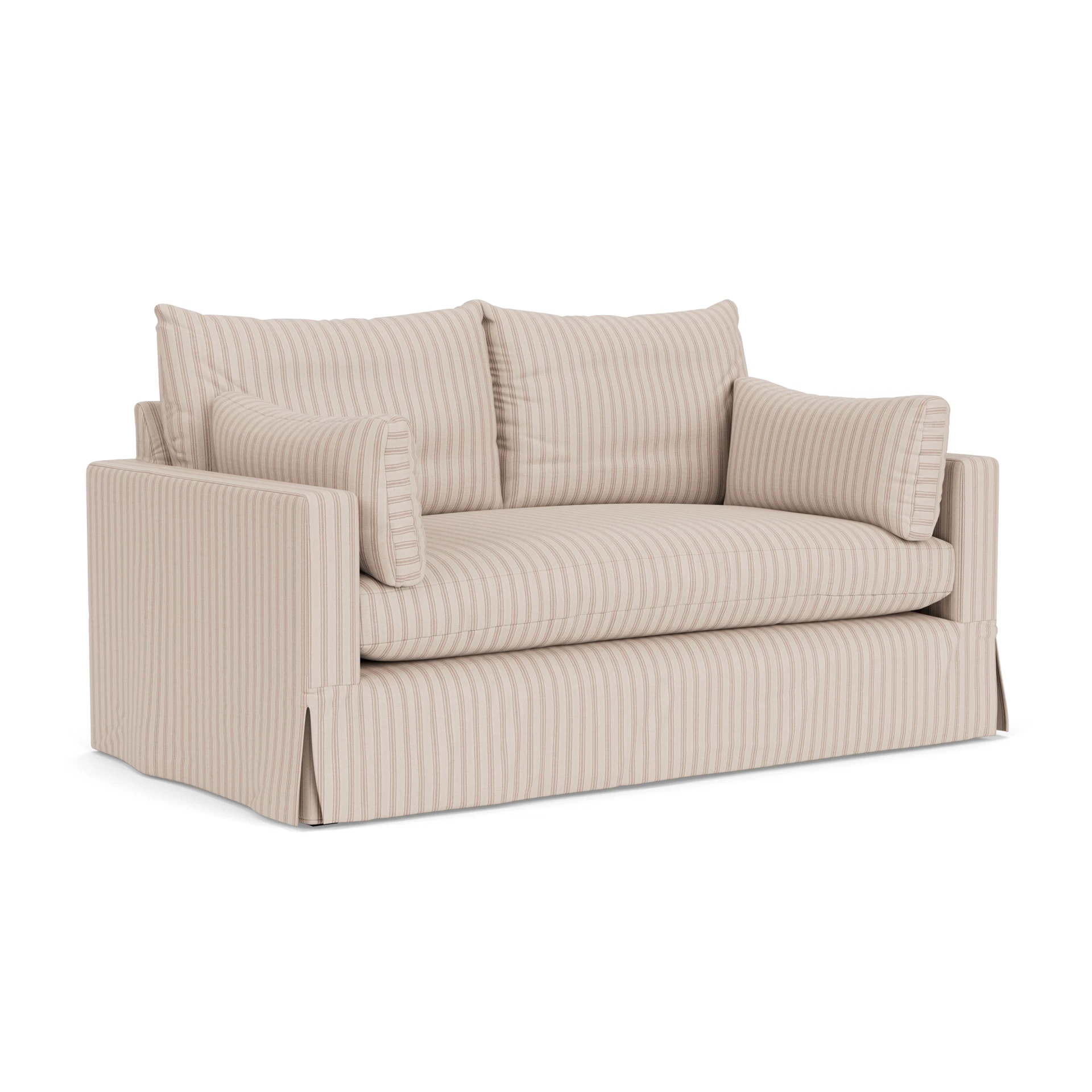 Ashton Large 2 Seater Sofa in Kingham Stripe - Flax with undefined legs