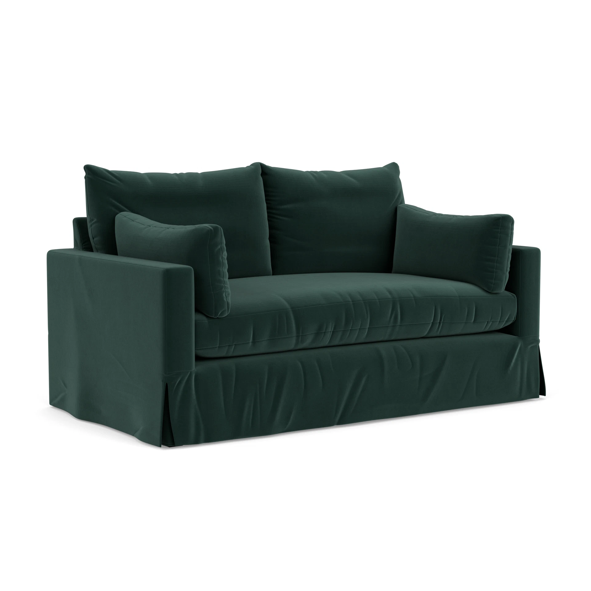 Ashton Large 2 Seater Sofa in Matt Velvet - Lake with undefined legs