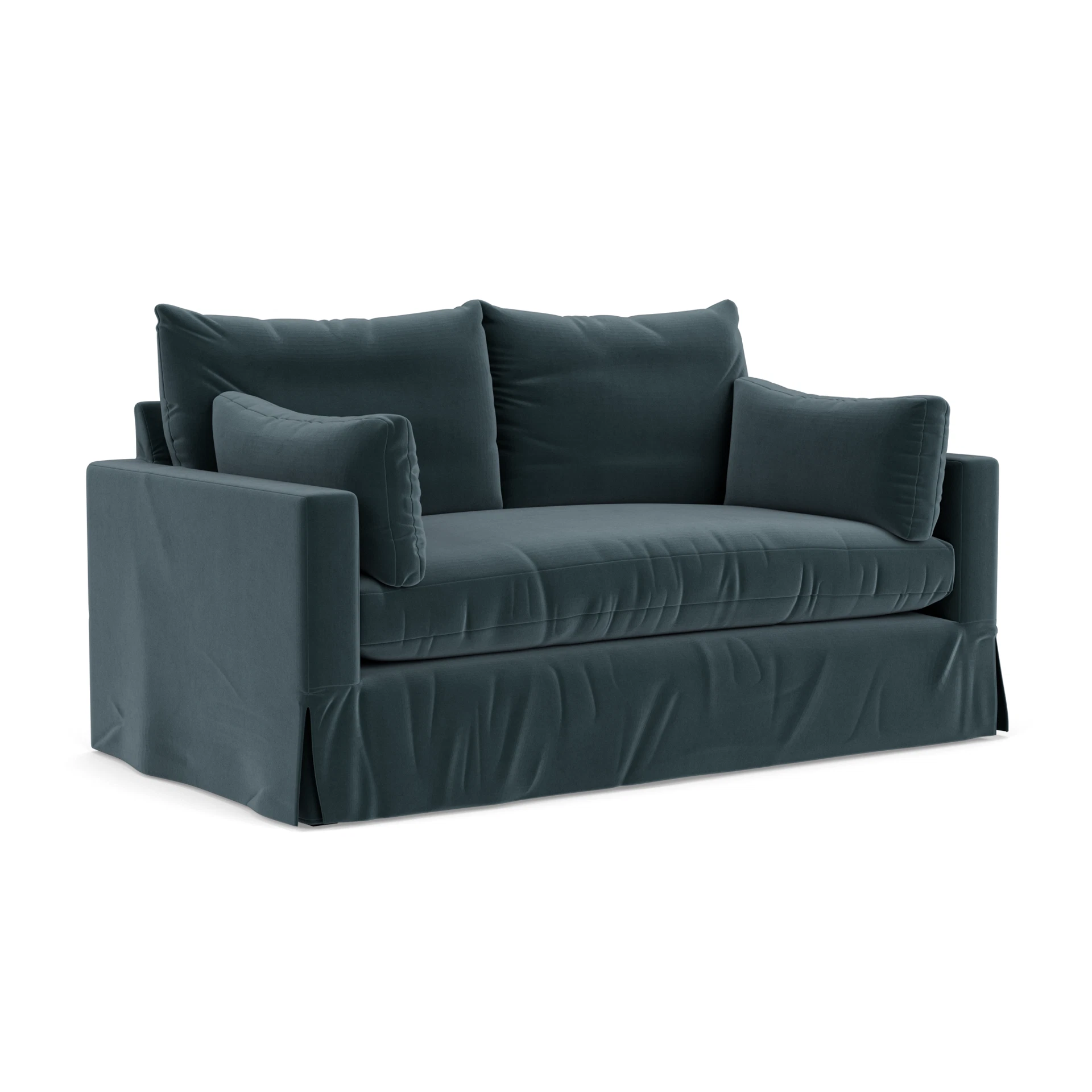 Ashton Large 2 Seater Sofa in Matt Velvet - Night Sky with undefined legs