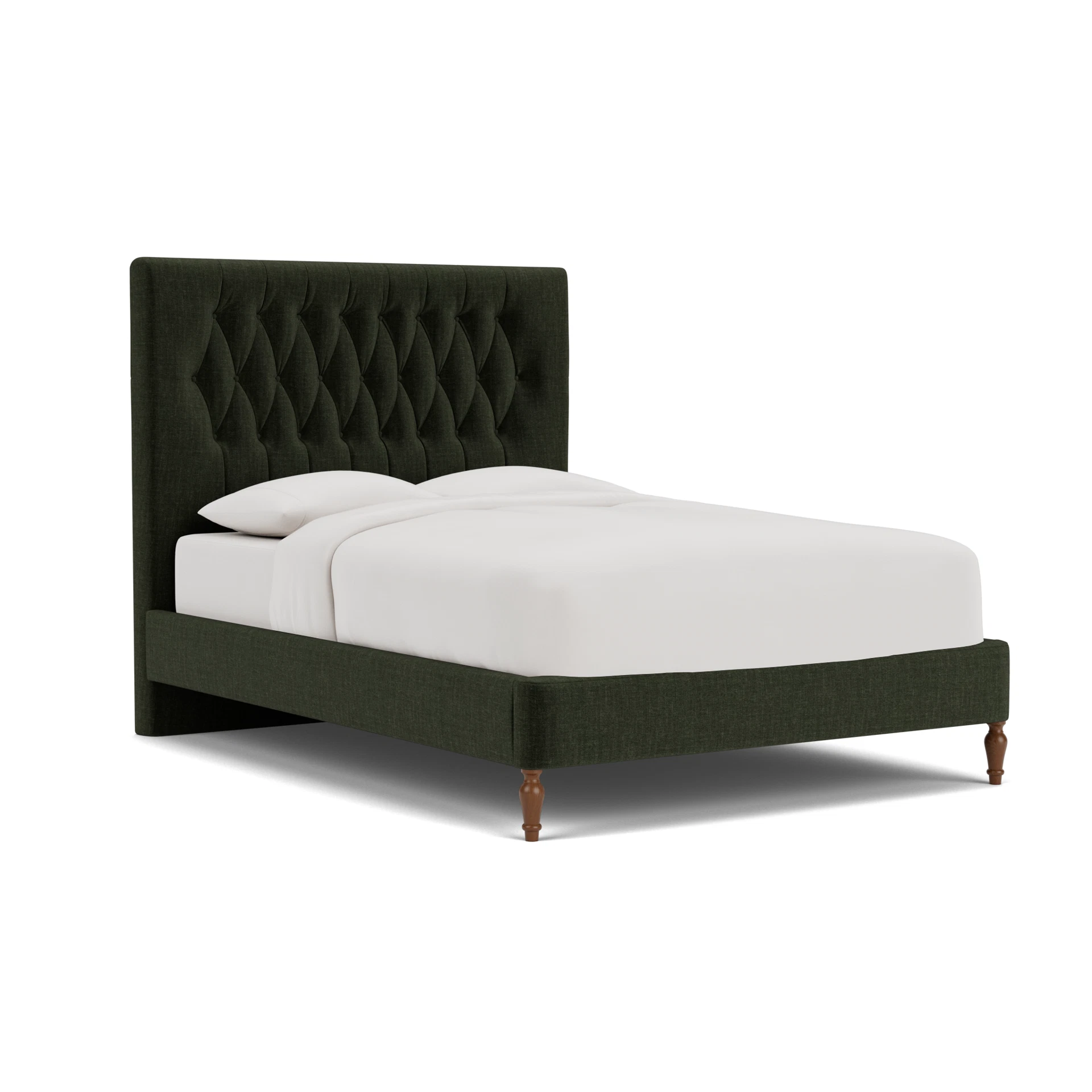 Calvert Double Classic Bedstead in Eco Chenille - Moss