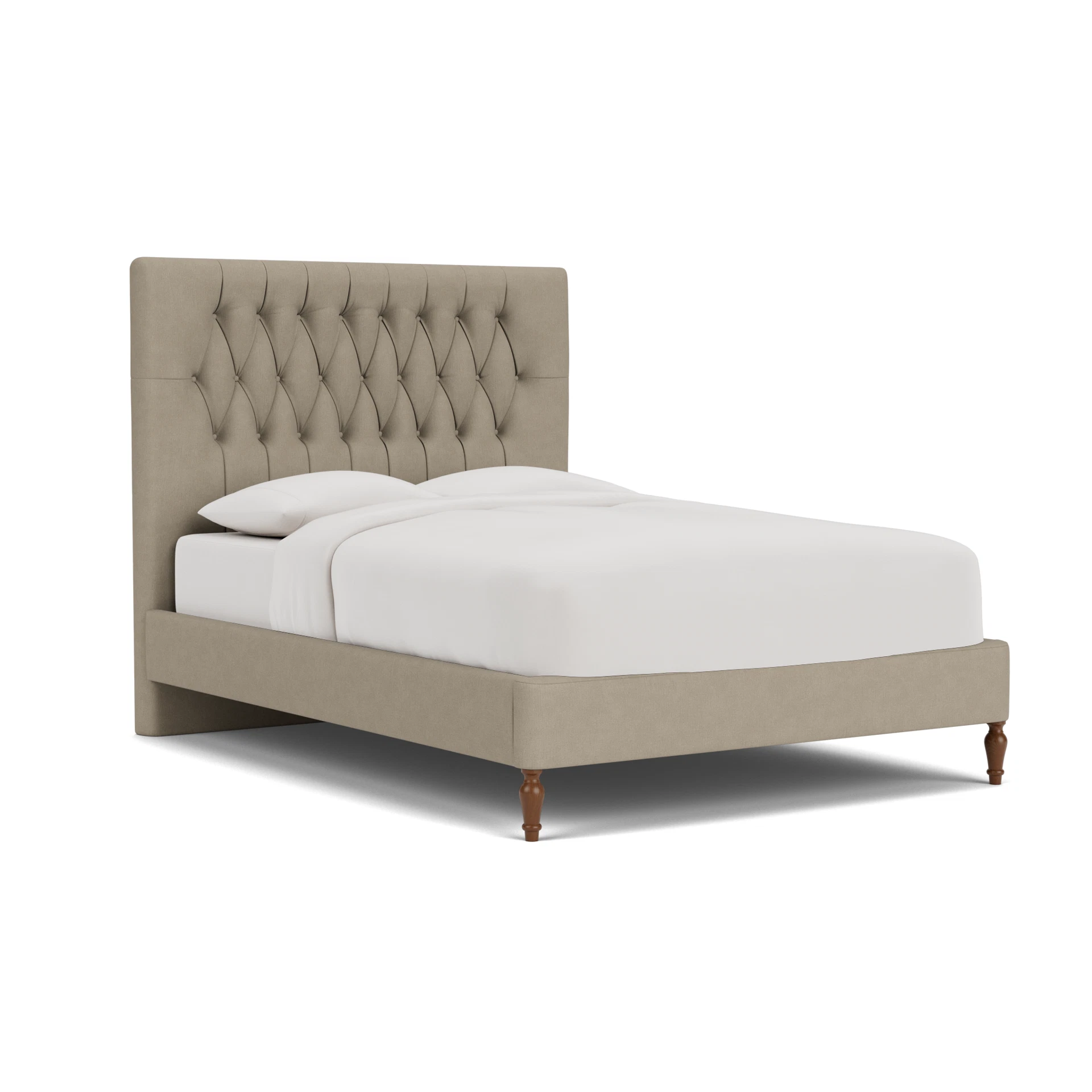 Calvert Double Classic Bedstead in House Linen Mix - Dove Grey