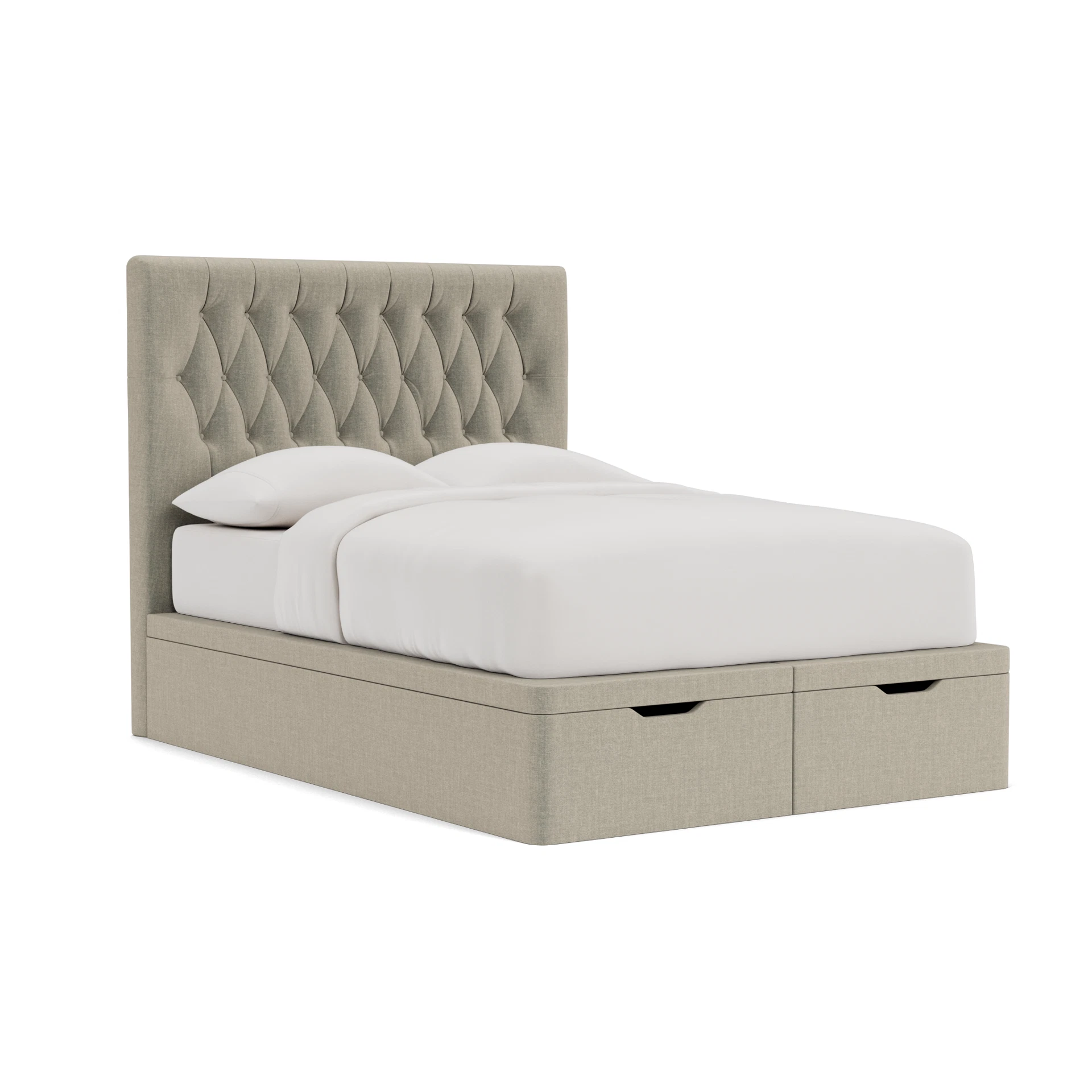 Calvert Double Ottoman Storage in Eco Chenille - Natural