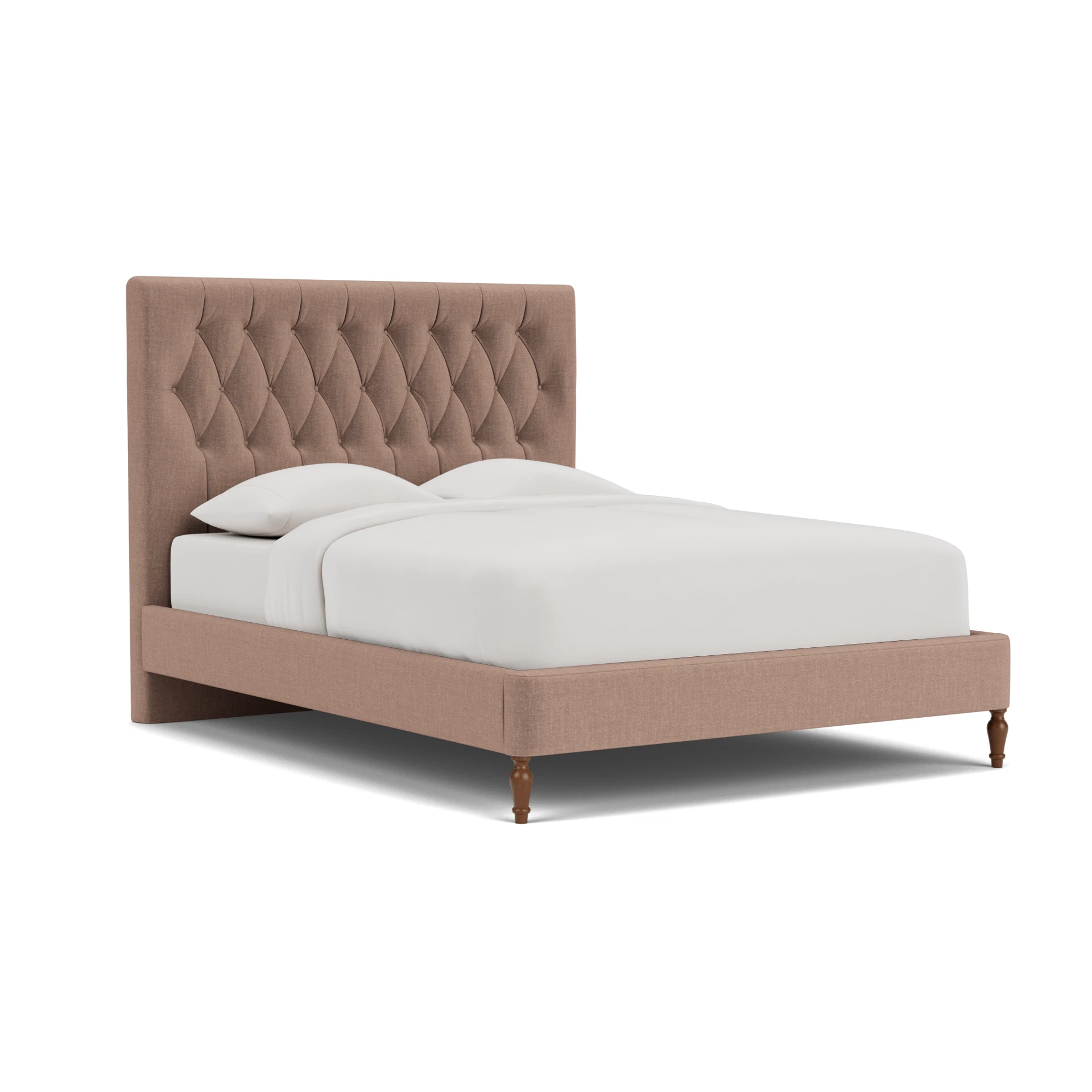 Calvert King Size Classic Bedstead in Eco Chenille - Dusky Rose