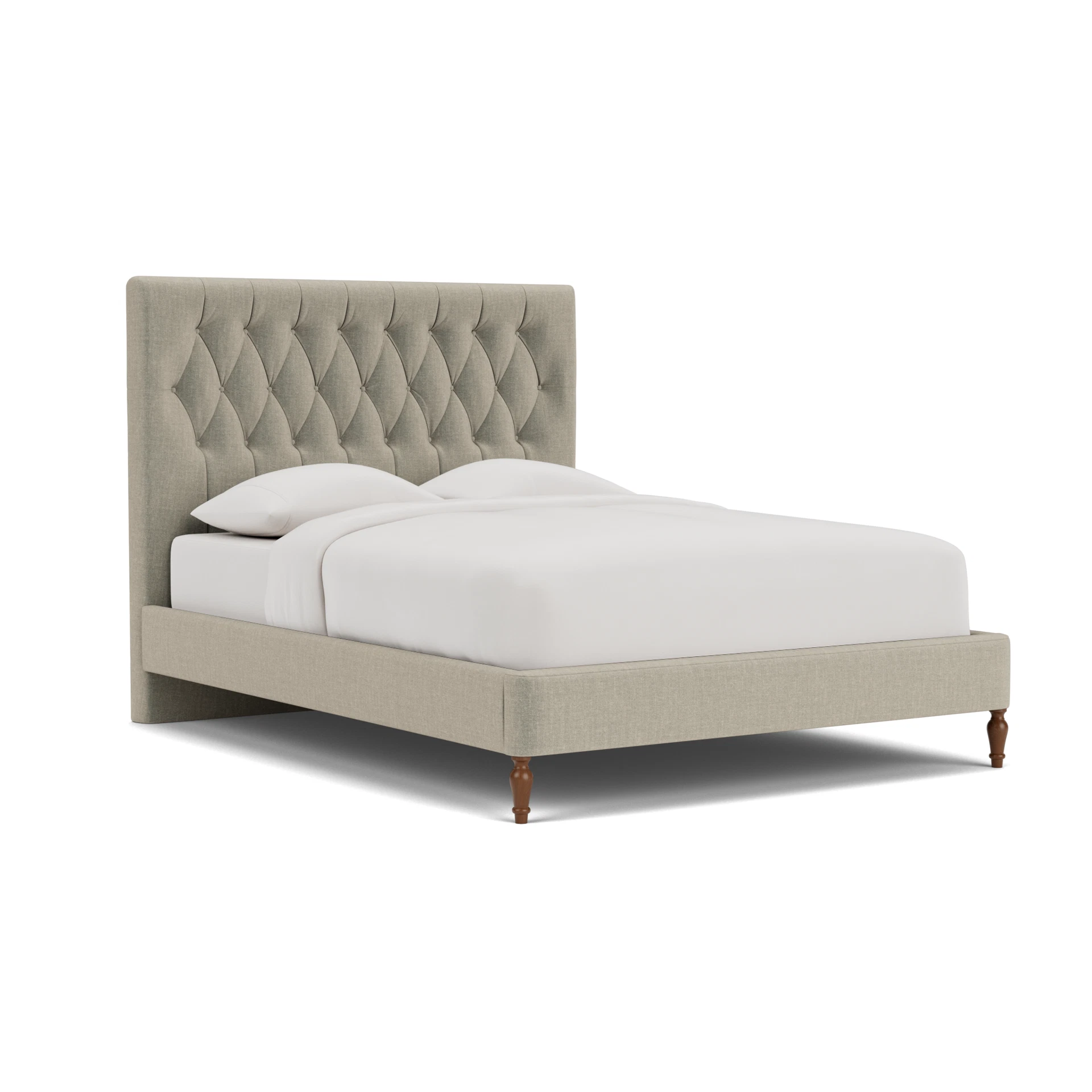 Calvert King Size Classic Bedstead in Eco Chenille - Natural