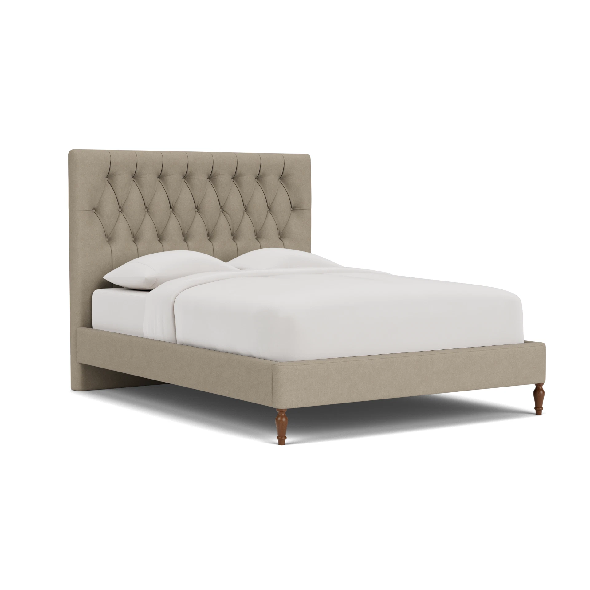 Calvert King Size Classic Bedstead in House Linen Mix - Dove Grey