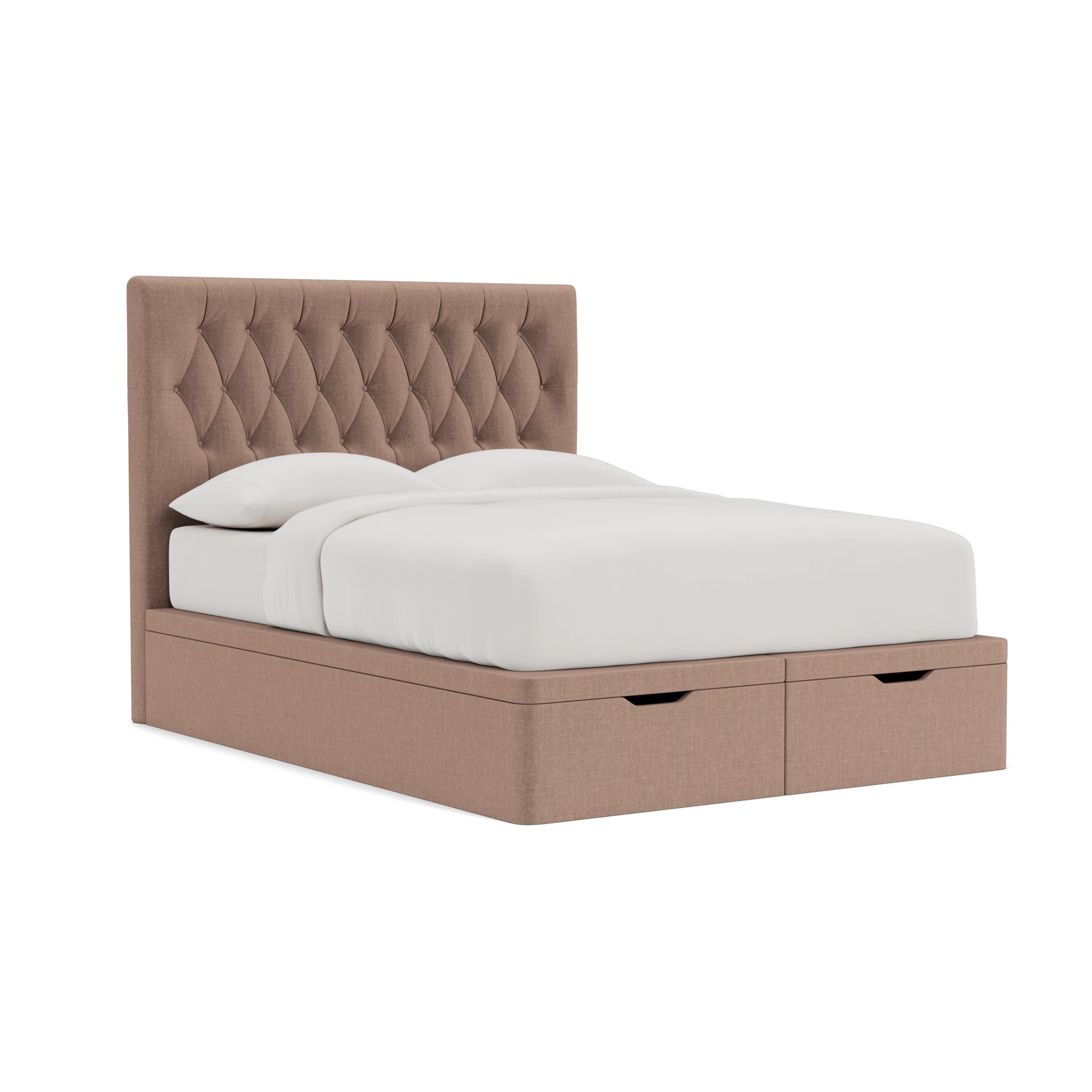 Calvert King Size Ottoman Storage in Eco Chenille - Dusky Rose