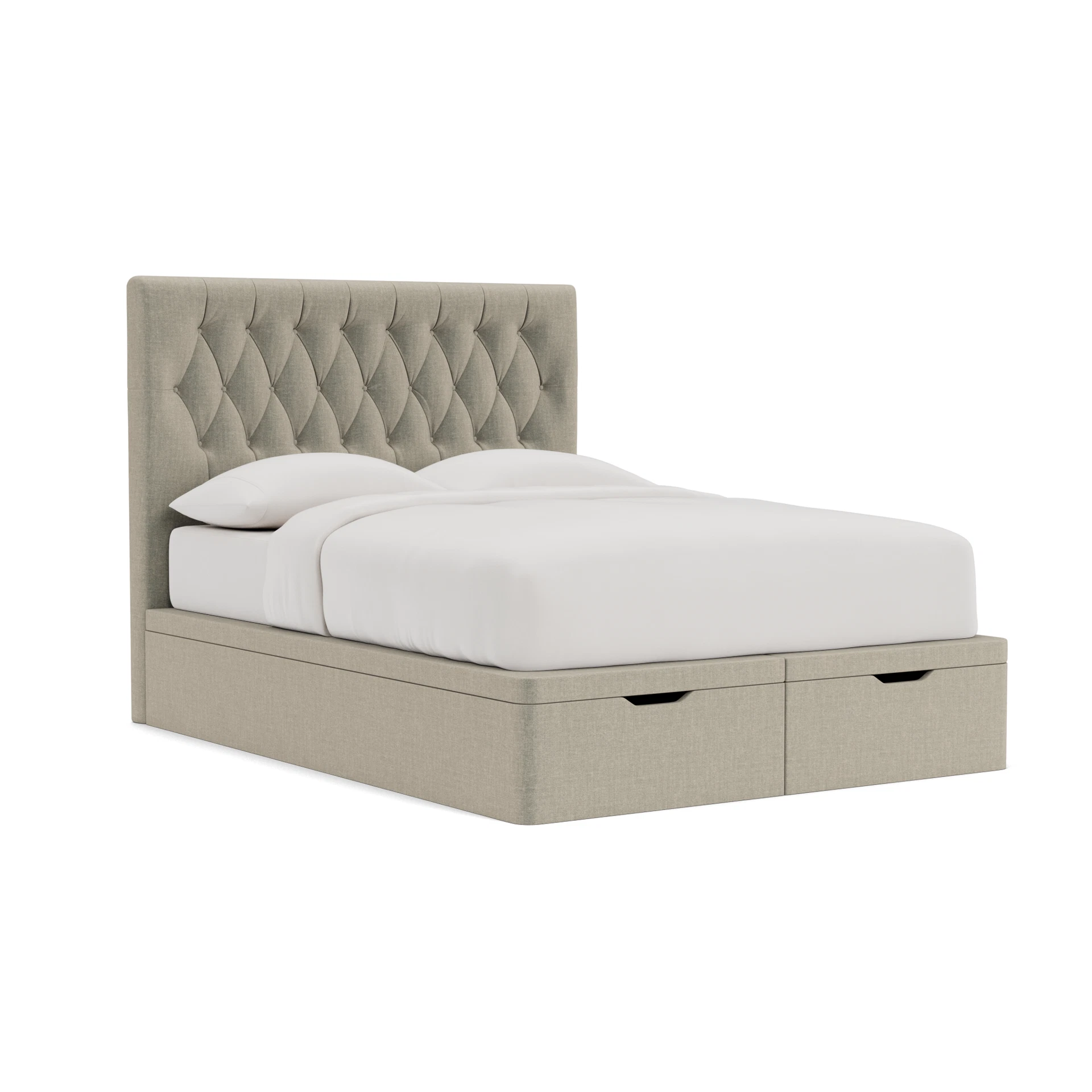 Calvert King Size Ottoman Storage in Eco Chenille - Natural