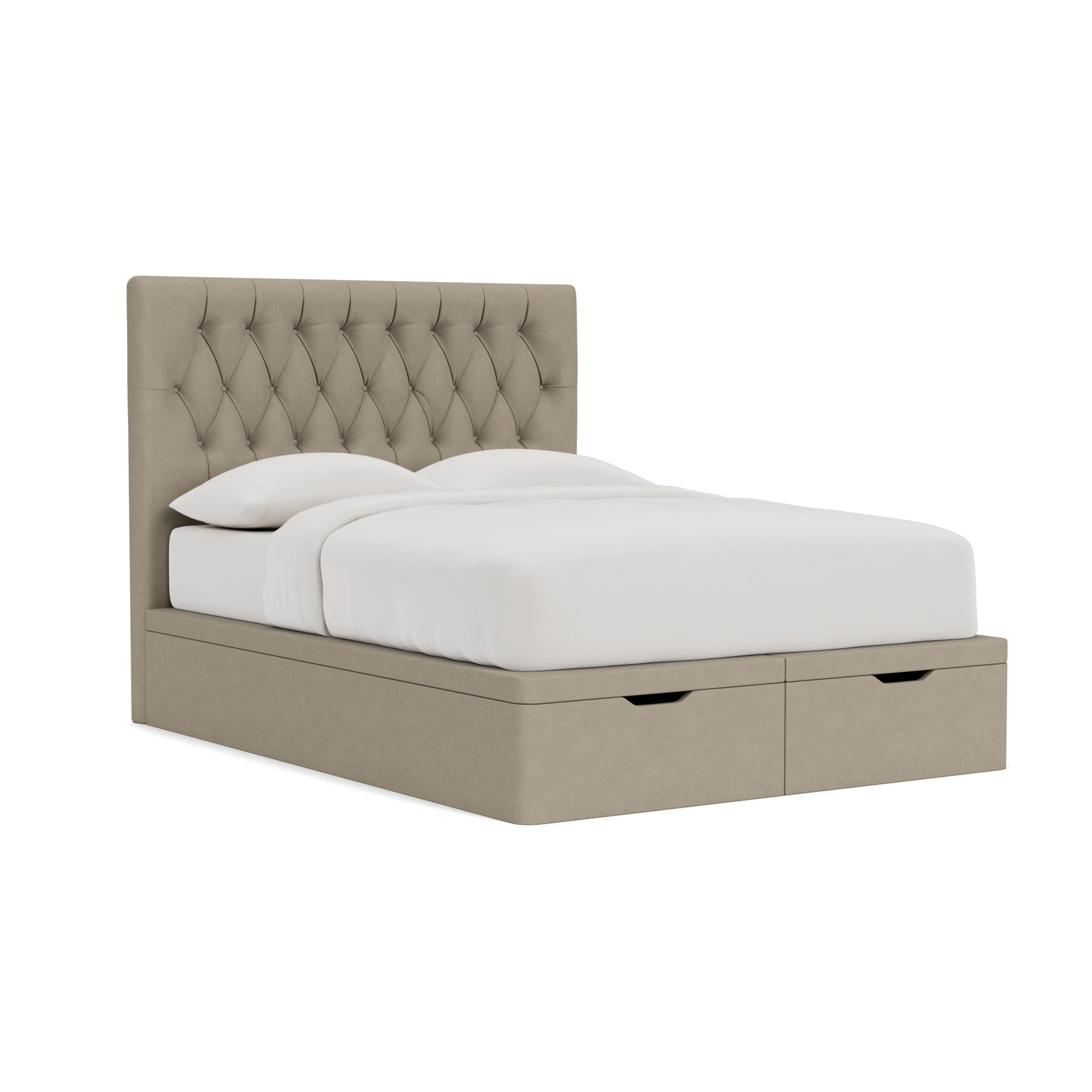 Calvert King Size Ottoman Storage in House Linen Mix - Dove Grey