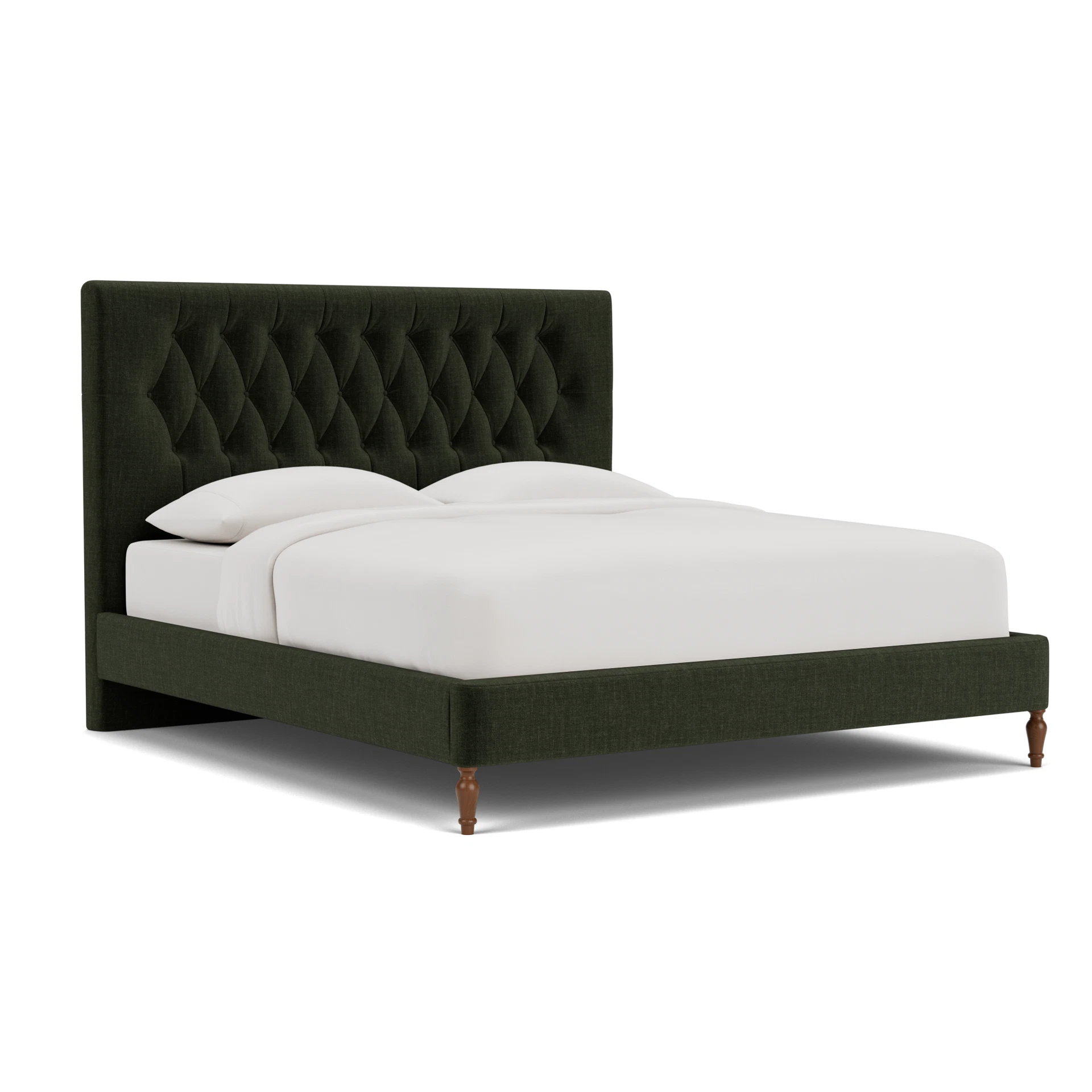 Calvert Super King Classic Bedstead in Eco Chenille - Moss