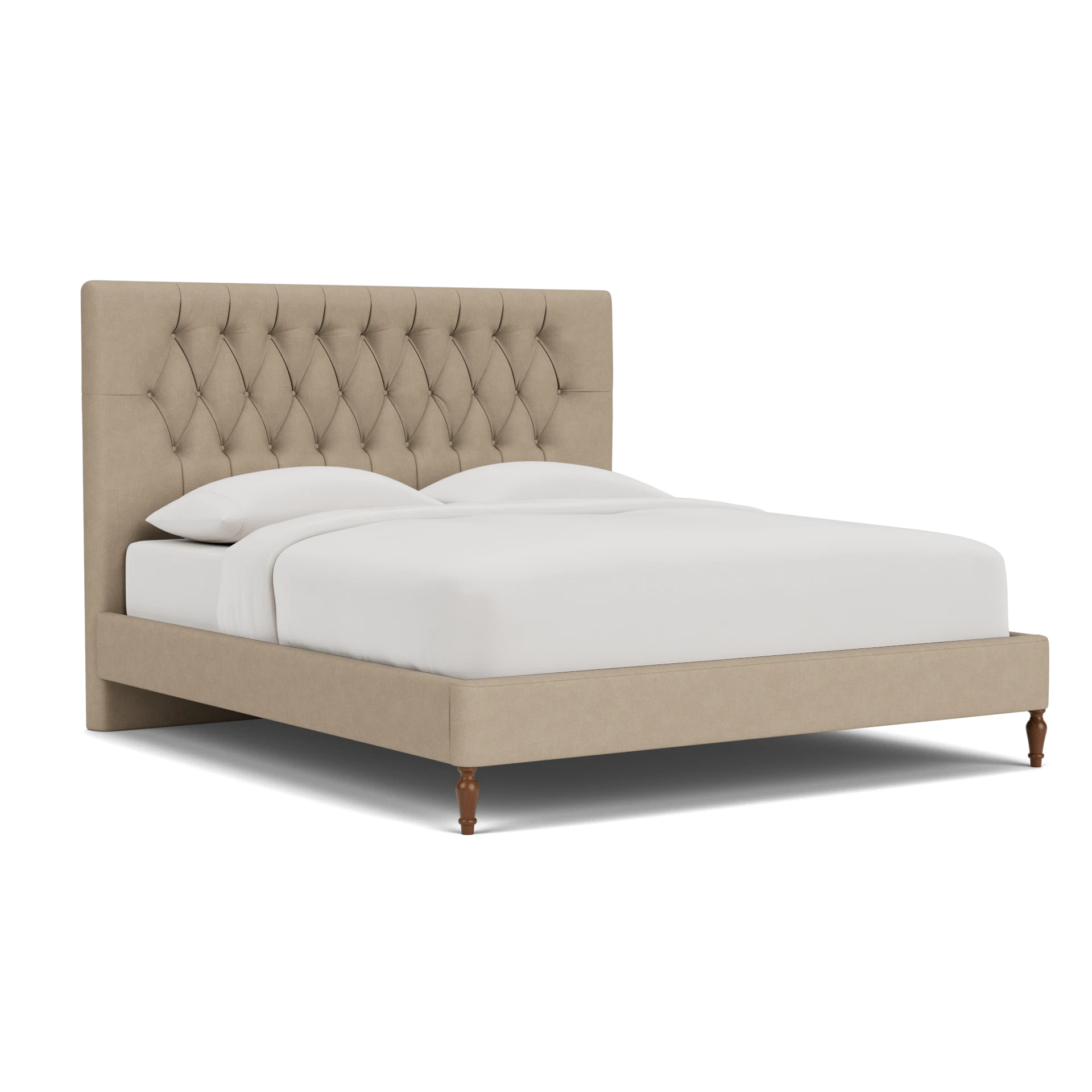 Calvert Super King Classic Bedstead in House Linen Mix - Natural
