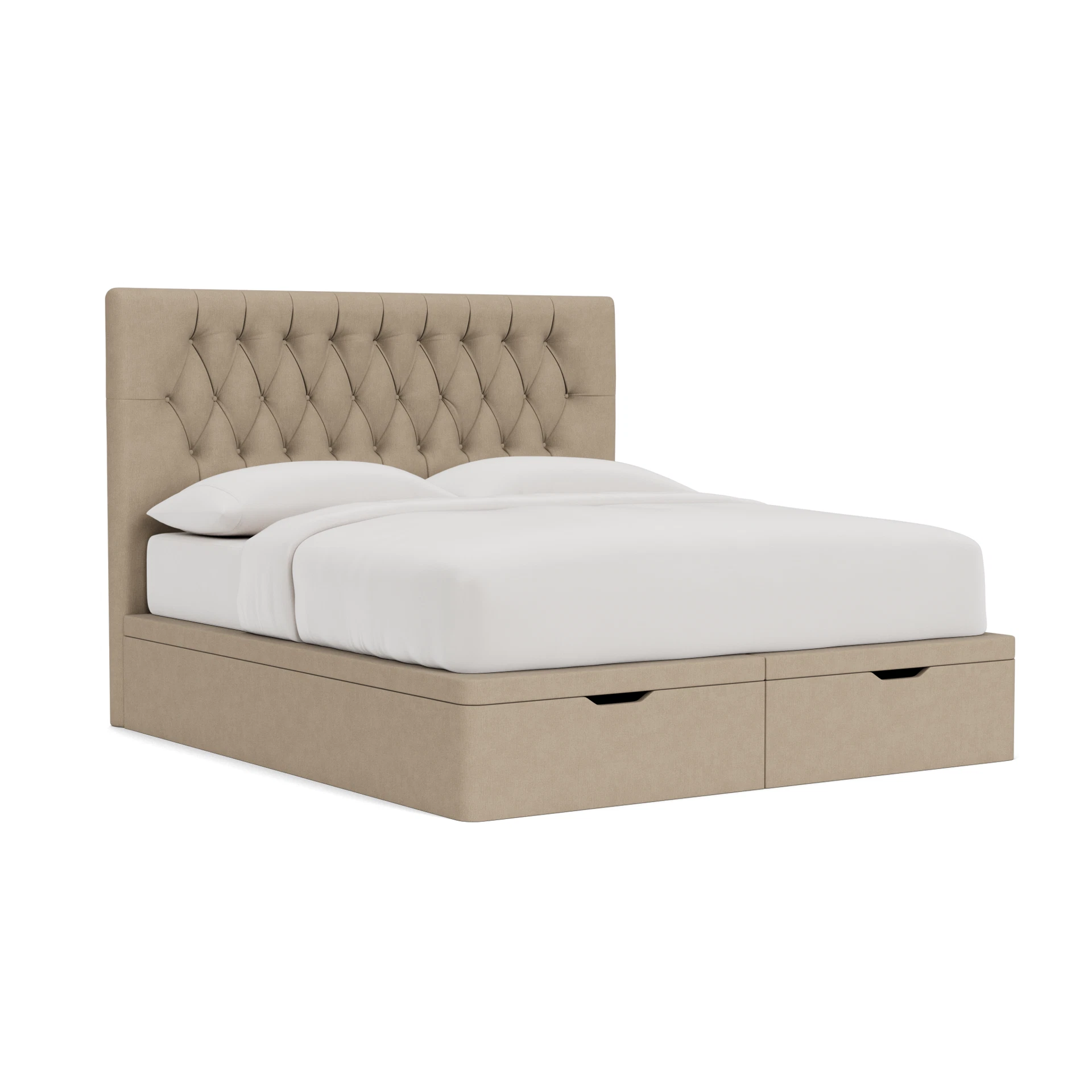 Calvert Super King Ottoman Storage in House Linen Mix - Natural