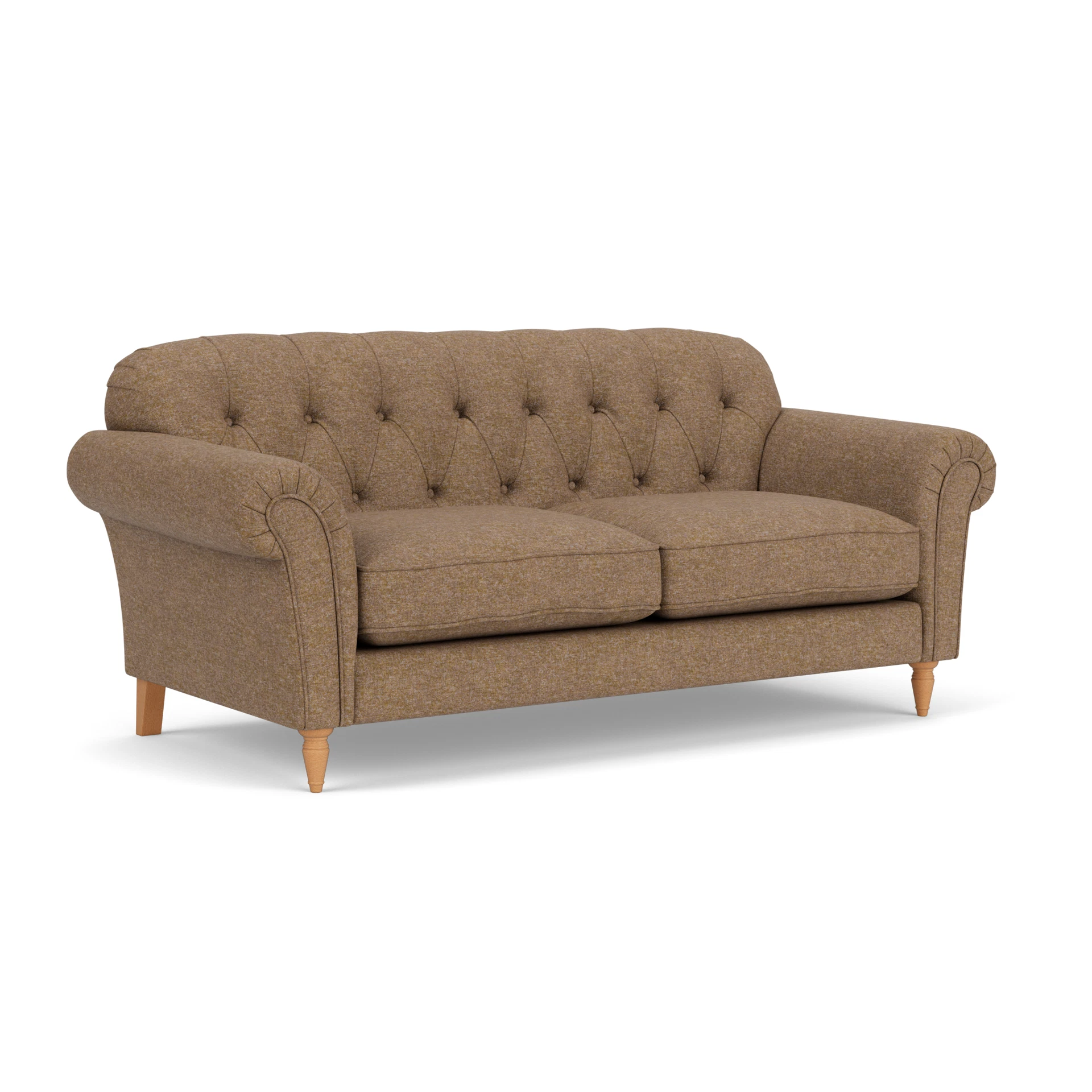 Chapman 3 Seater Sofa in Aquaclean Oxford - Spice with Light legs