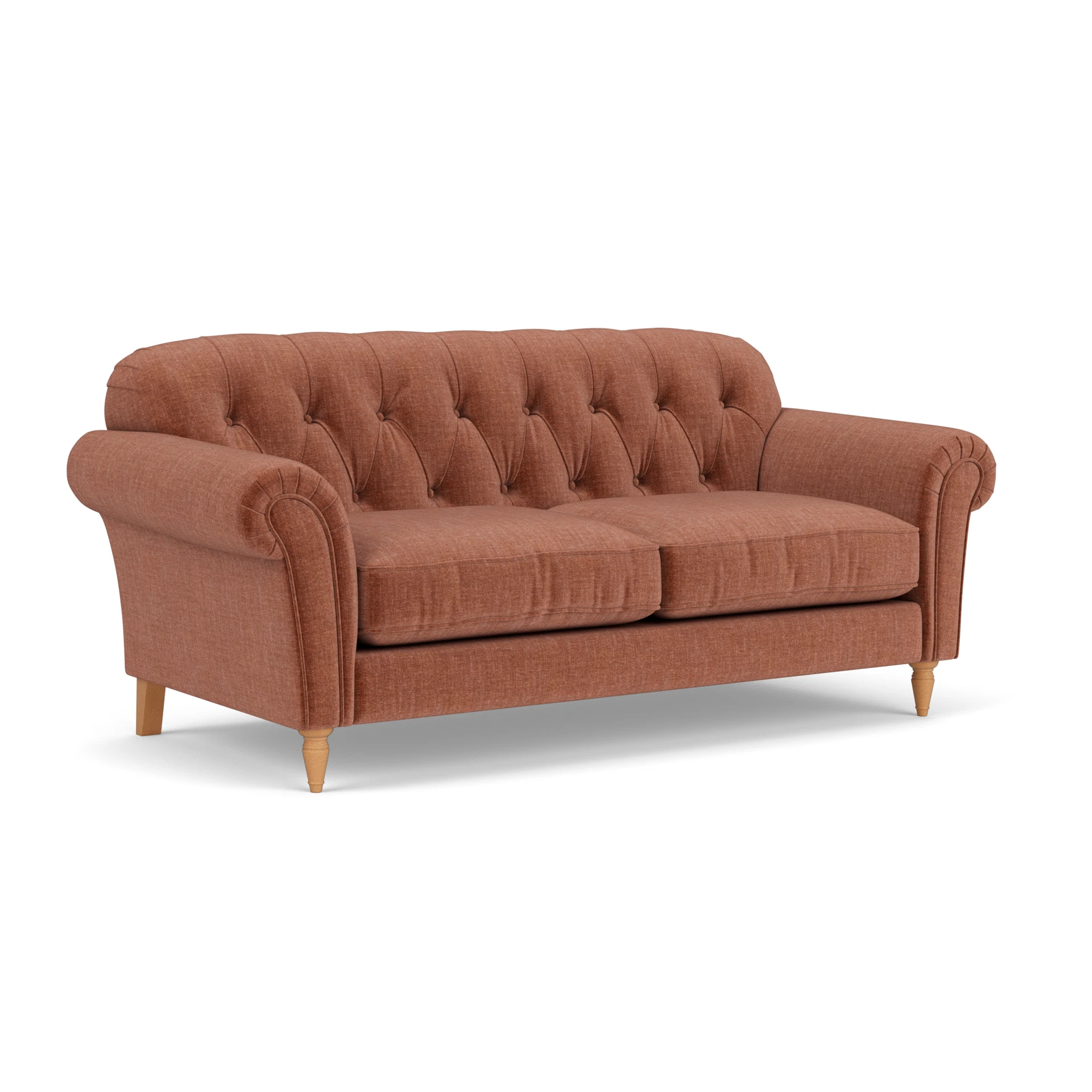 Chapman 3 Seater Sofa in Eco Chenille - Cinnamon with Light legs