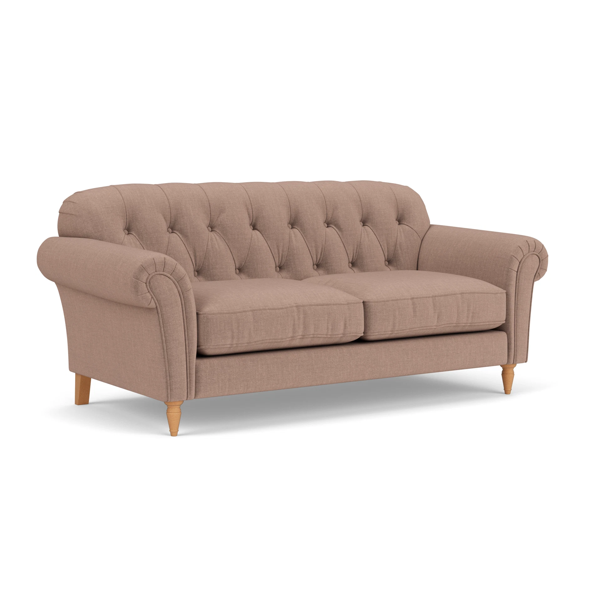 Chapman 3 Seater Sofa in Eco Chenille - Dusky Rose with Light legs