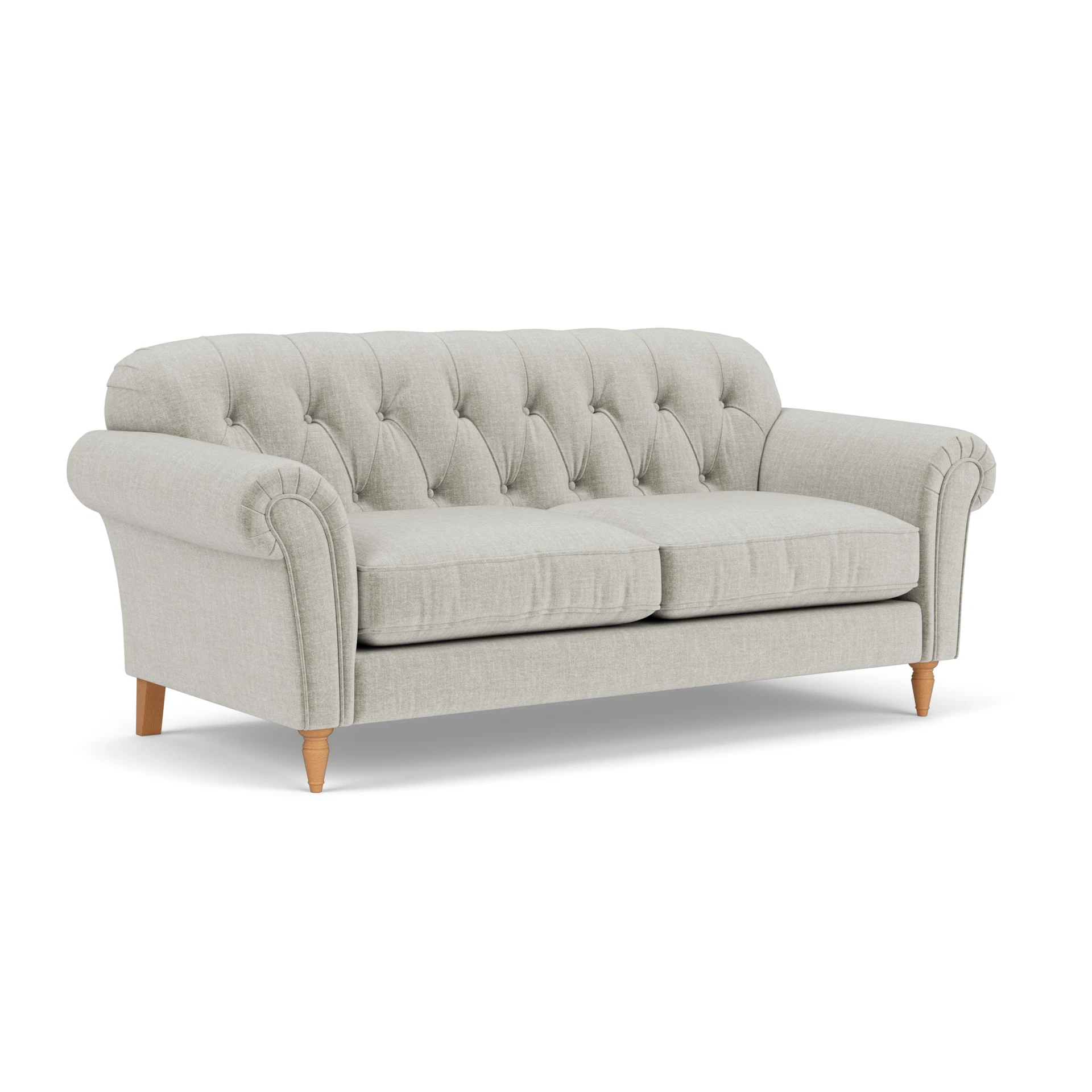 Chapman 3 Seater Sofa in Eco Chenille - Grey Mist with Light legs