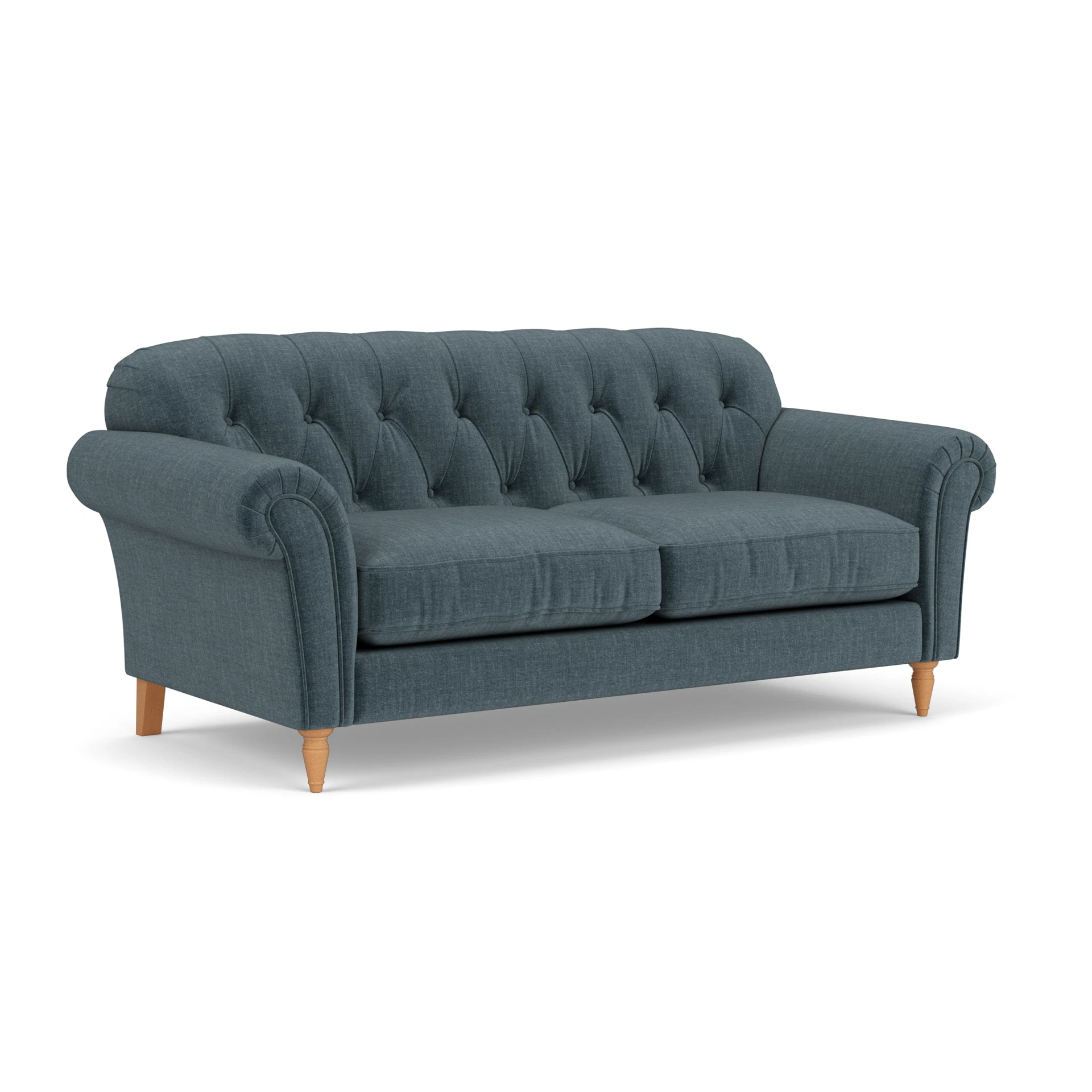 Chapman 3 Seater Sofa in Eco Chenille - Teal with Light legs