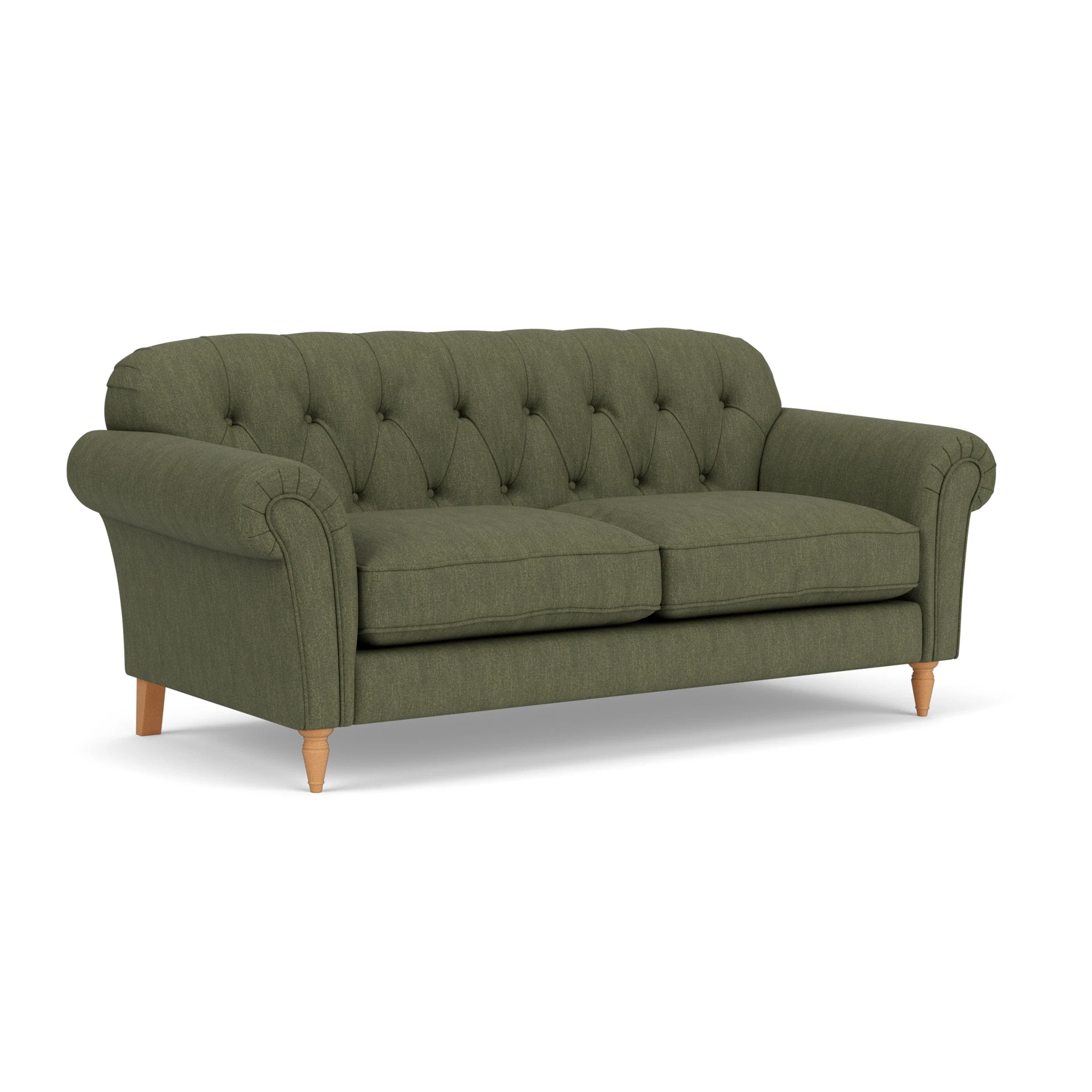 Chapman 3 Seater Sofa in Luxury Italian Linen - Fern with Light legs