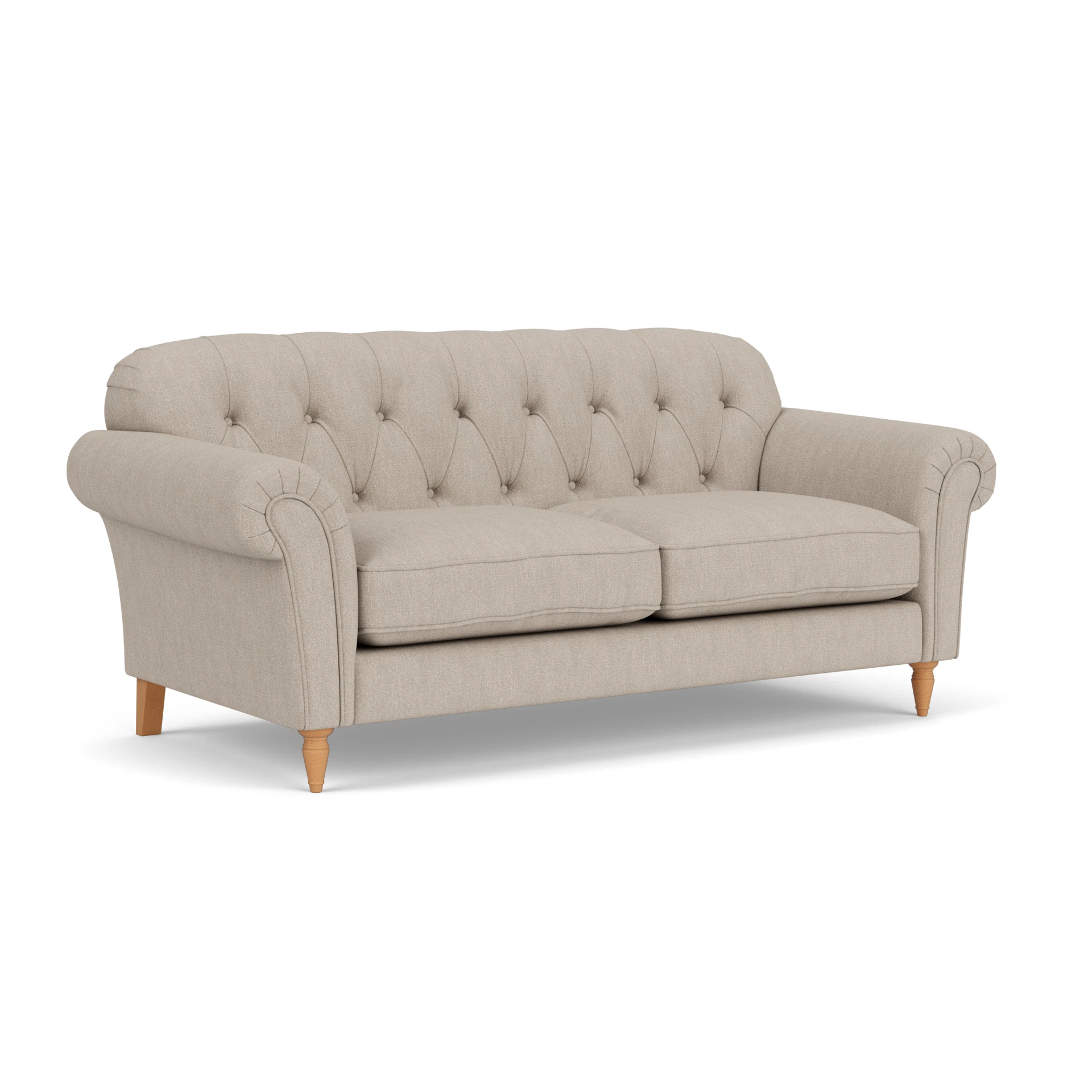 Chapman 3 Seater Sofa in Luxury Italian Linen - Natural with Light legs
