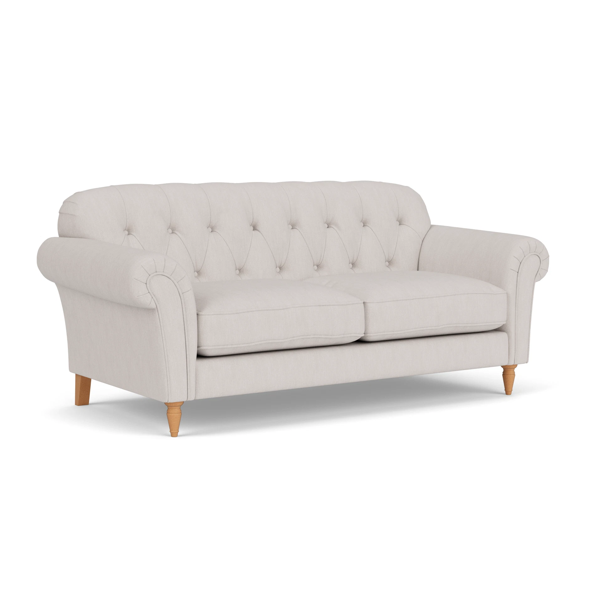 Chapman 3 Seater Sofa in Luxury Italian Linen - Soft White with Light legs