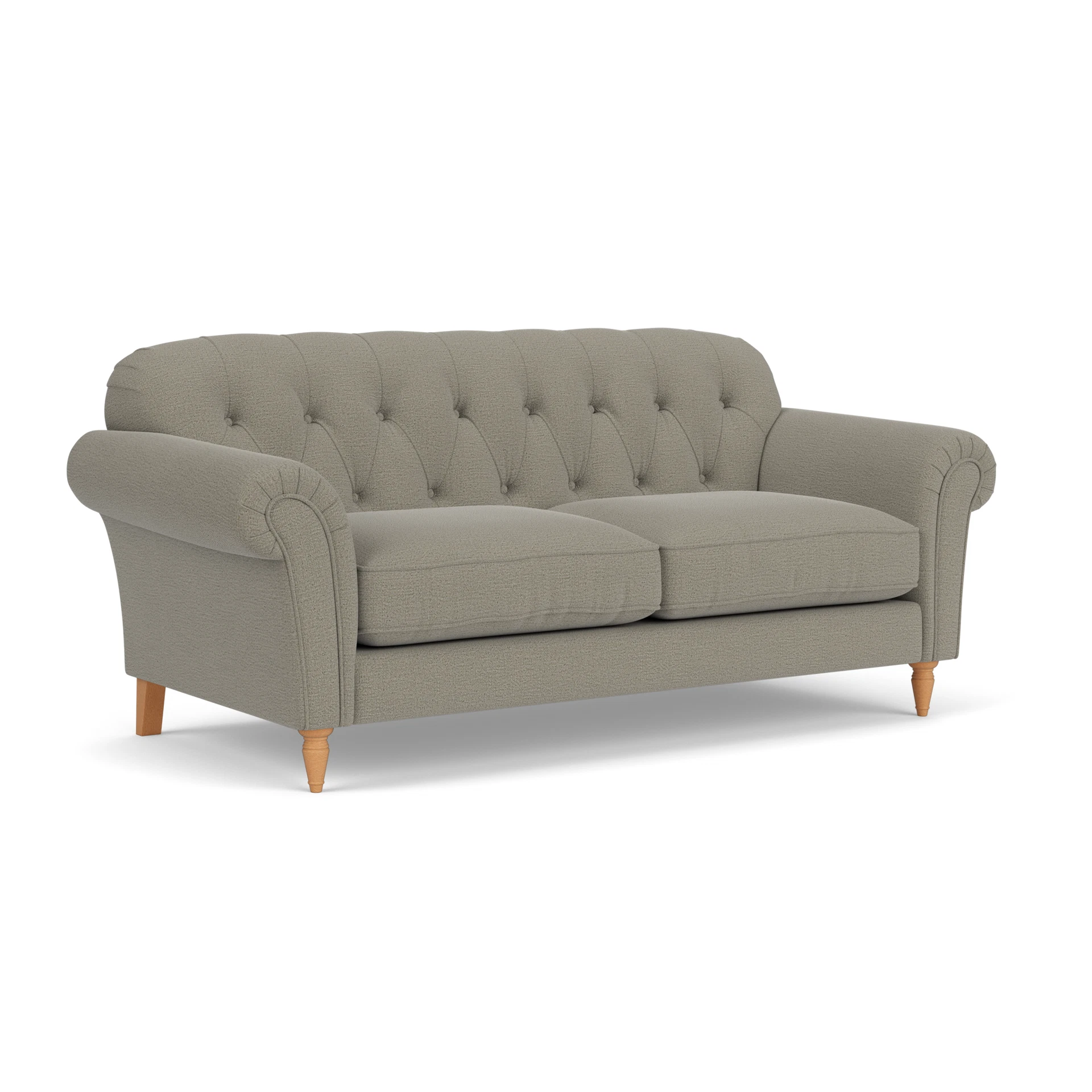 Chapman 3 Seater Sofa in Rustic Weave - Flax with Light legs