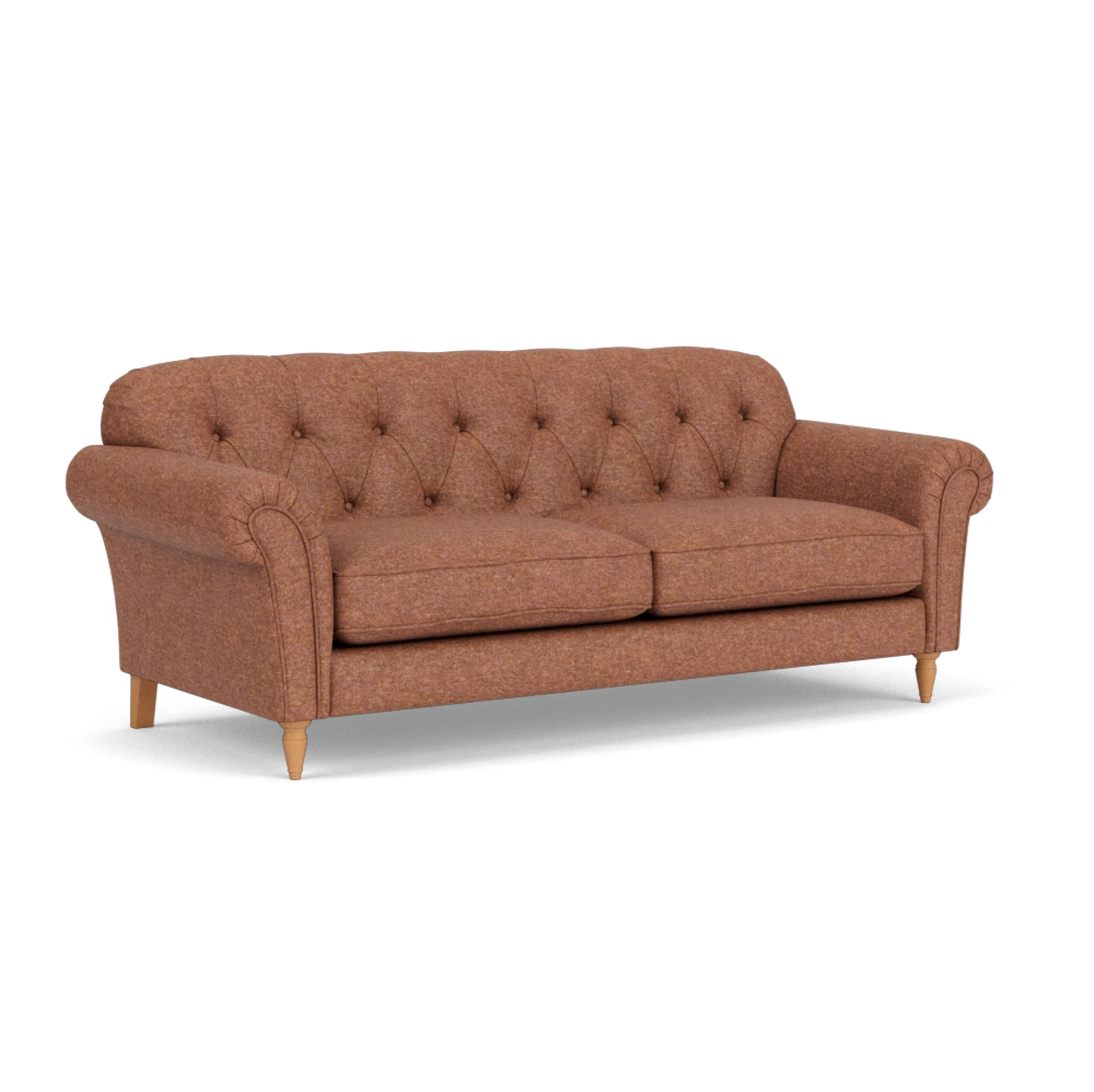 Chapman 4 Seater Sofa in Aquaclean Oxford - Brick Marl with Light legs