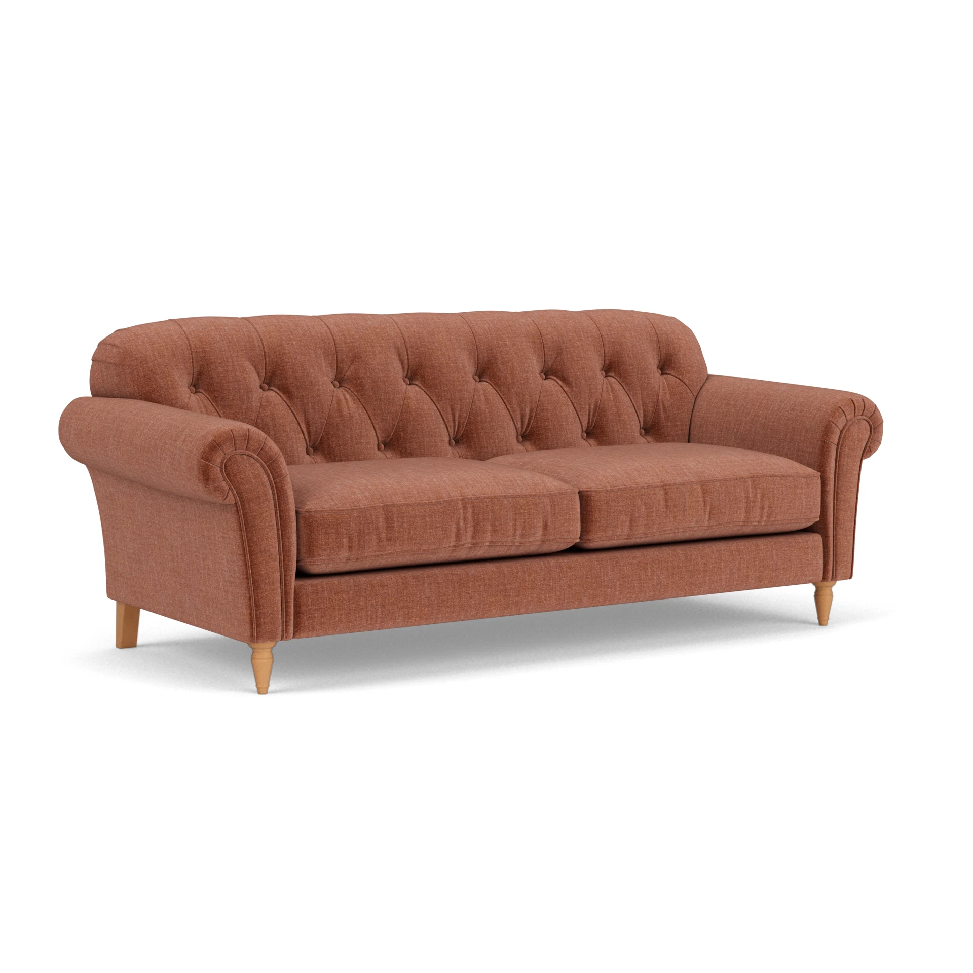 Chapman 4 Seater Sofa in Eco Chenille - Cinnamon with Light legs