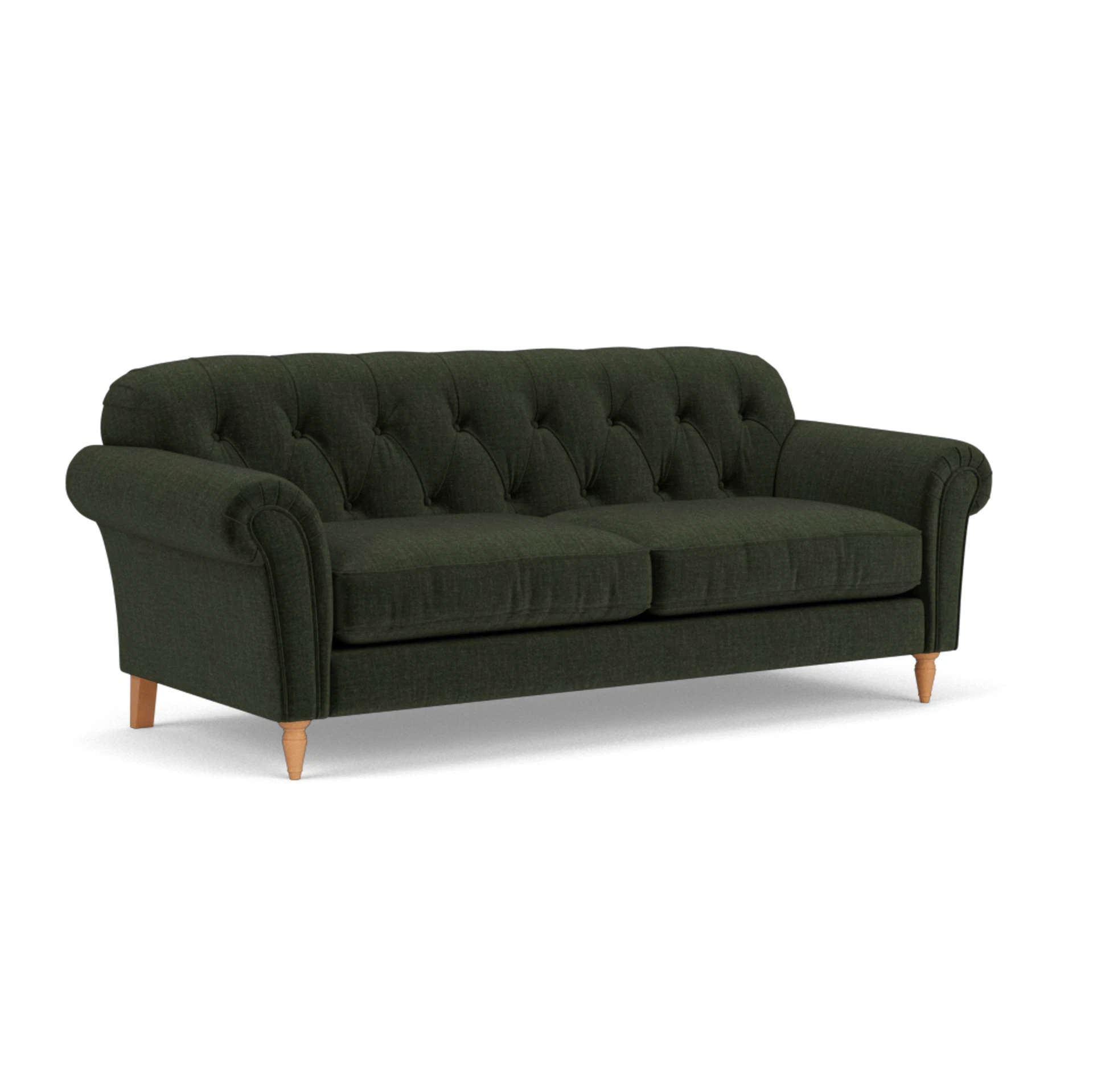 Chapman 4 Seater Sofa in Eco Chenille - Moss with Light legs