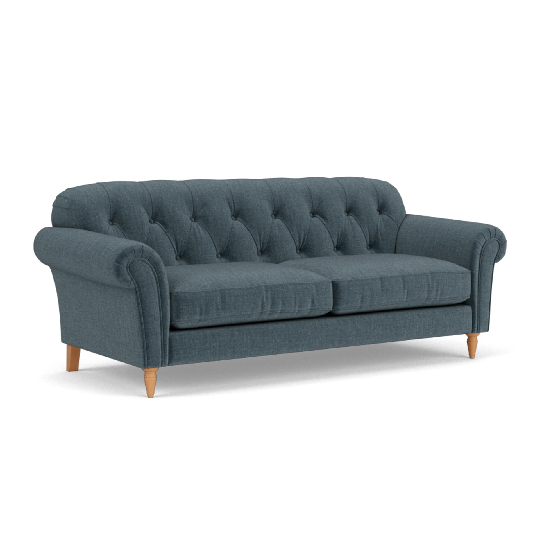 Chapman 4 Seater Sofa in Eco Chenille - Teal with Light legs