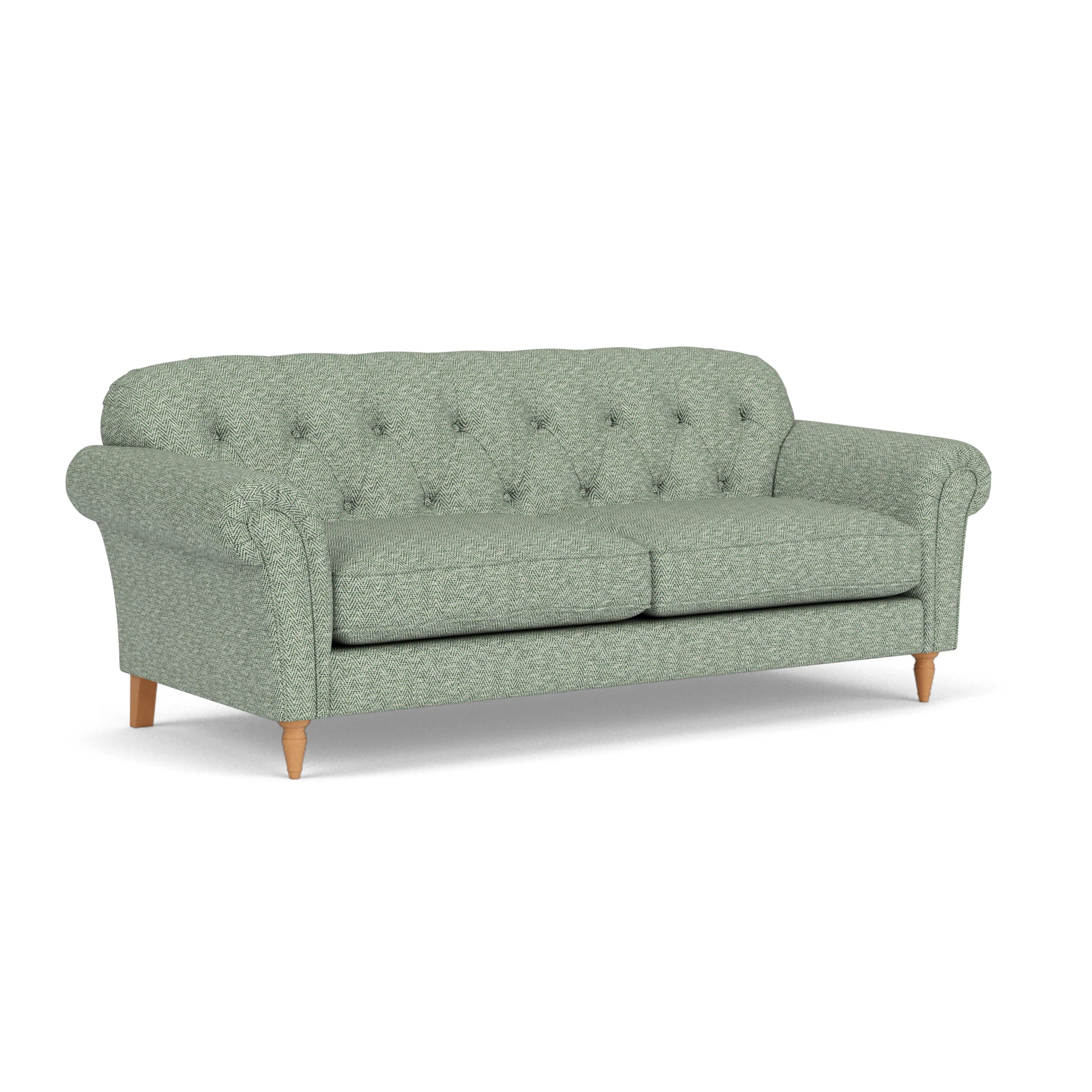 Chapman 4 Seater Sofa in Herringbone Weave - Lake with Light legs