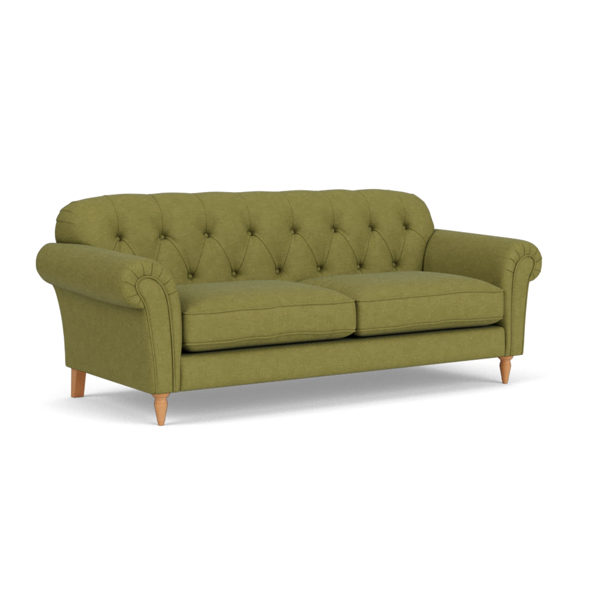 Chapman 4 Seater Sofa in House Linen Mix - Apple with Light legs